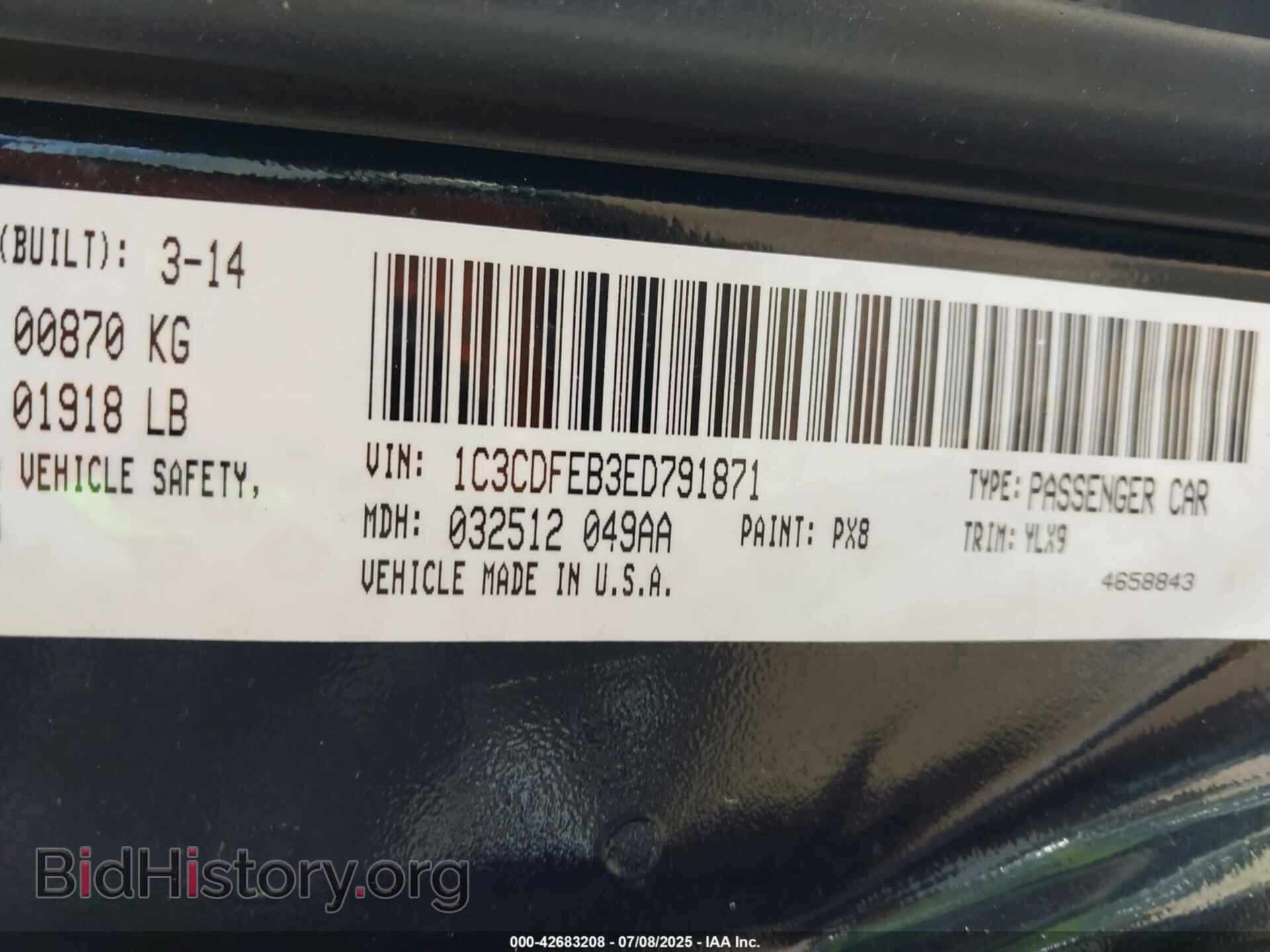 2014 DODGE DART - VIN: 1C3CDFEB3ED791871 - Фото 9