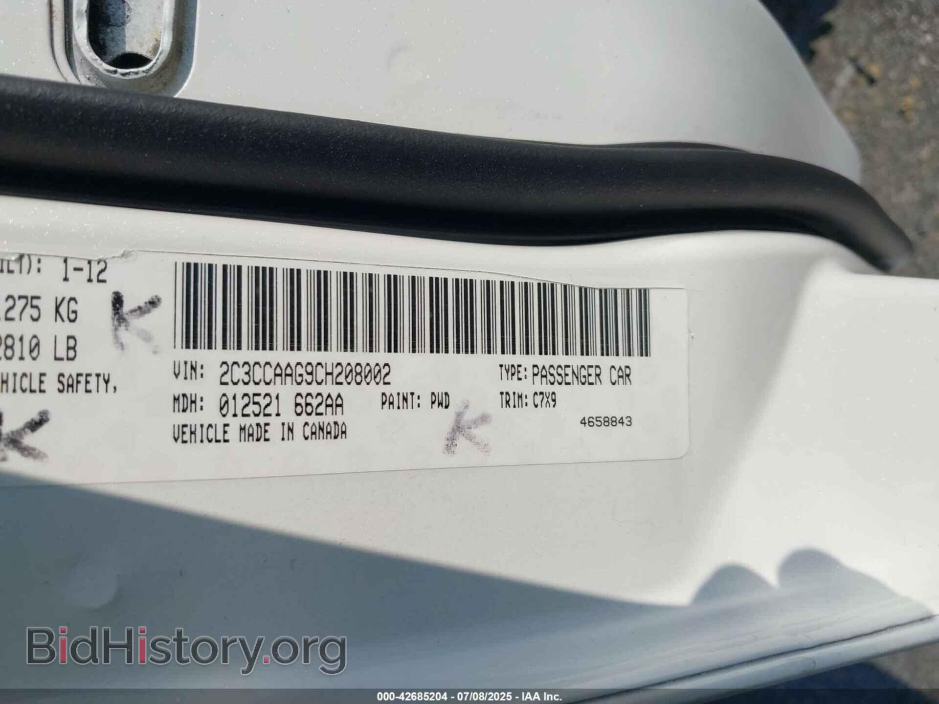 2012 CHRYSLER 300 - VIN: 2C3CCAAG9CH208002 - Фото 9