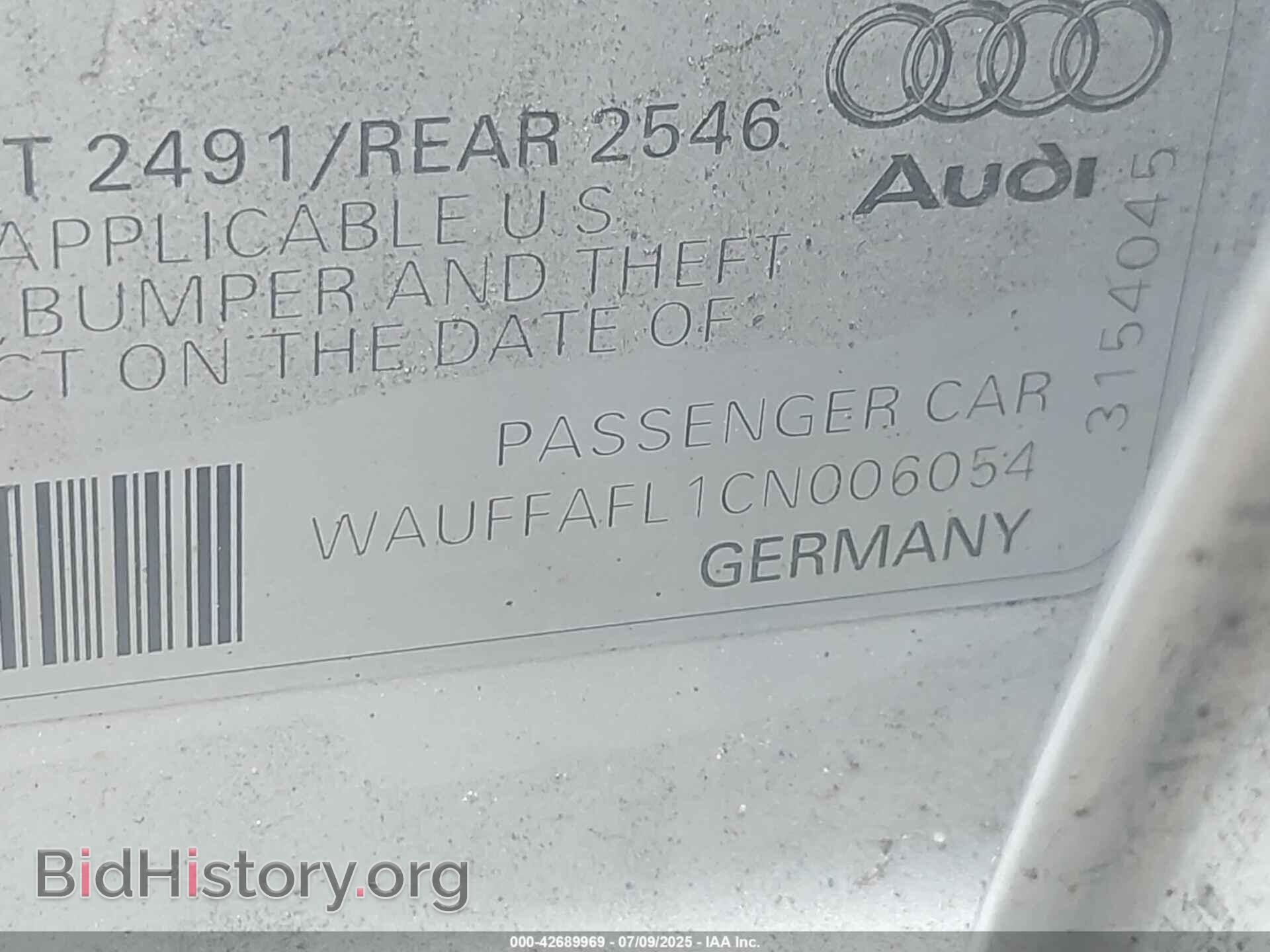 2012 AUDI A4 - VIN: WAUFFAFL1CN006054 - Фото 9