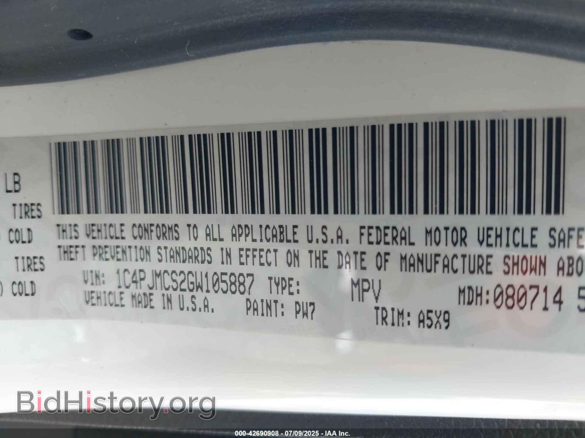 2016 JEEP CHEROKEE - VIN: 1C4PJMCS2GW105887 - Фото 9