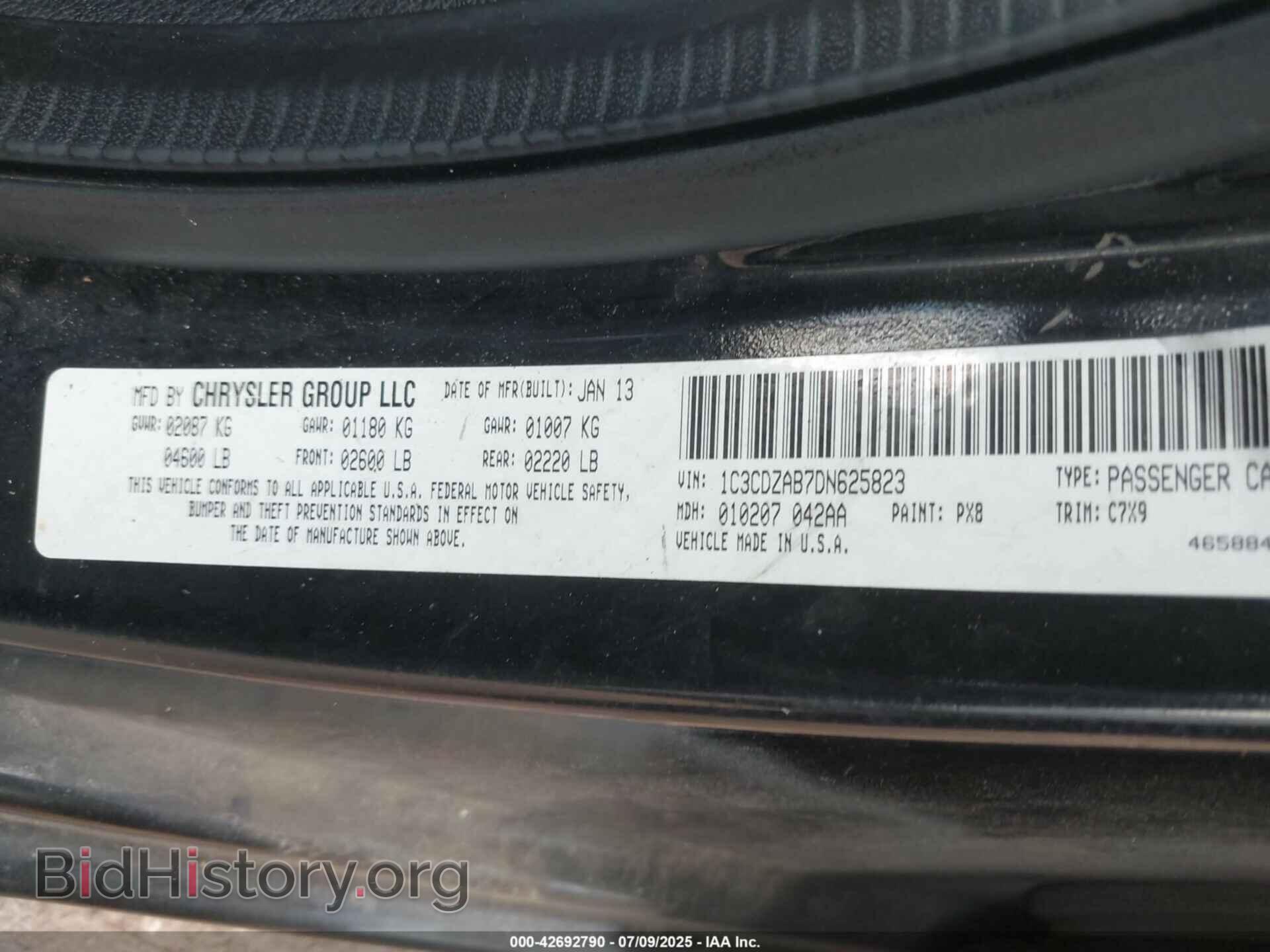 2013 DODGE AVENGER - VIN: 1C3CDZAB7DN625823 - Фото 9