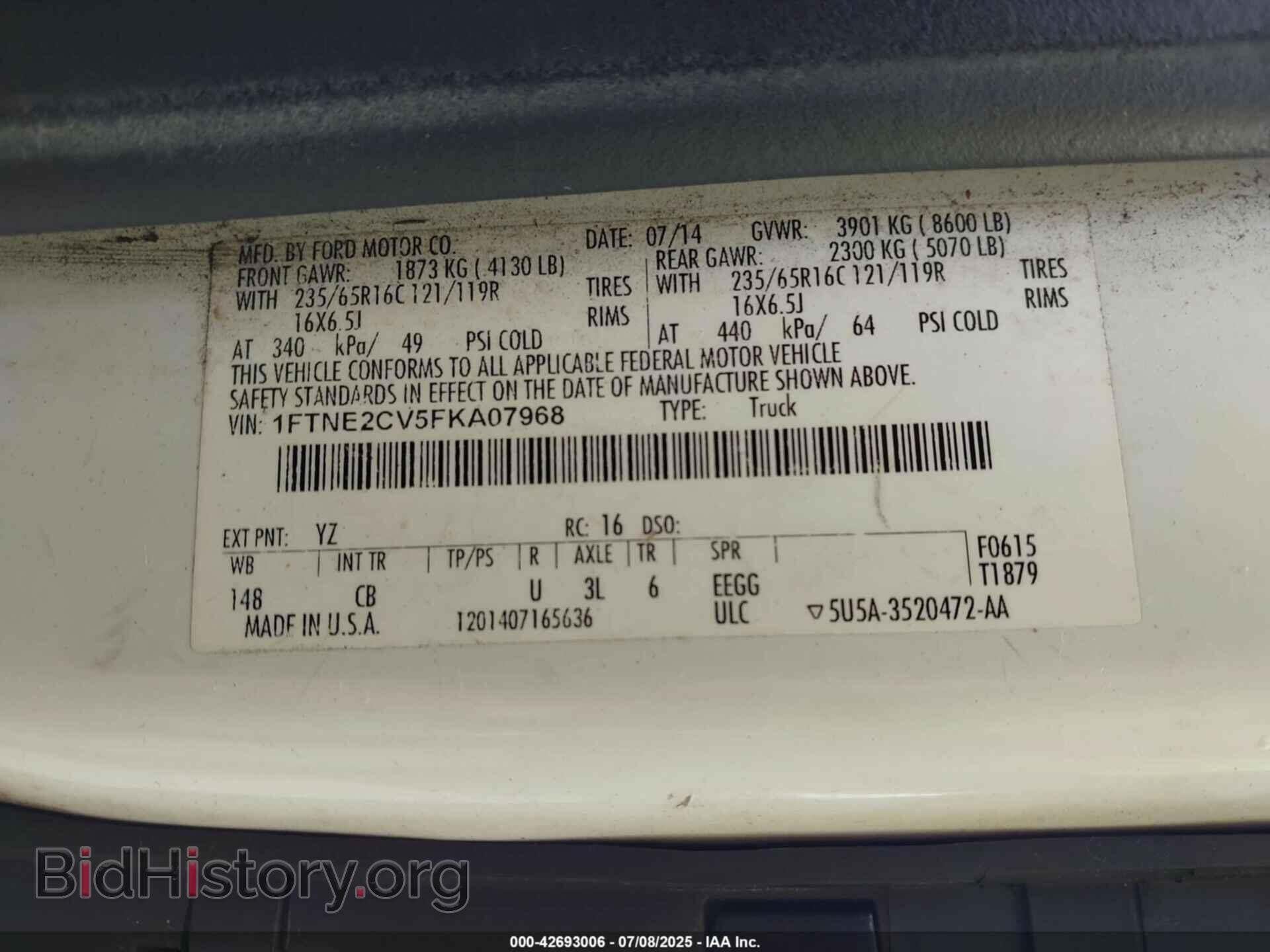 2015 FORD TRANSIT-150 - VIN: 1FTNE2CV5FKA07968 - Photo 9