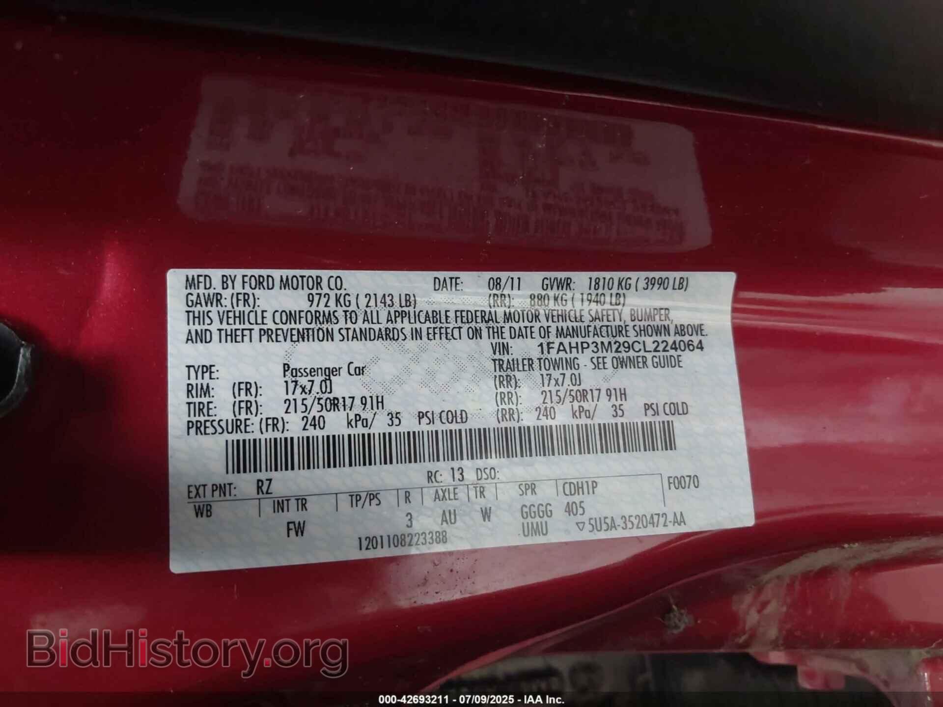 2012 FORD FOCUS - VIN: 1FAHP3F2XCL443354 - Photo 9