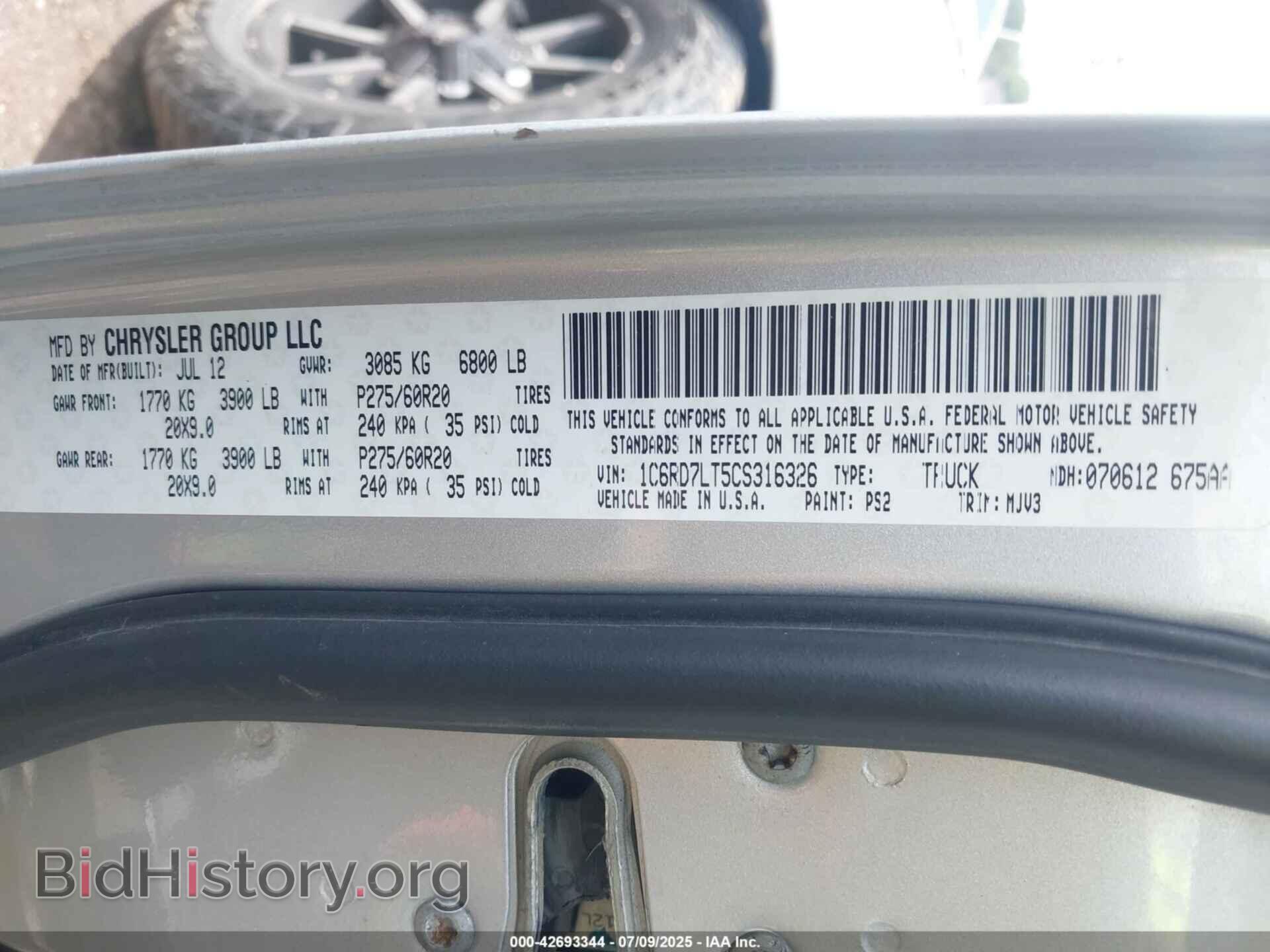 2012 RAM 1500 - VIN: 1C6RD7LT5CS316326 - Photo 9