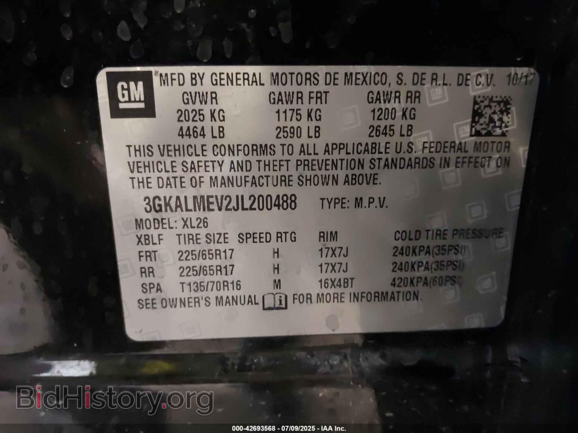 2018 GMC TERRAIN - VIN: 3GKALMEV2JL200488 - Фото 9