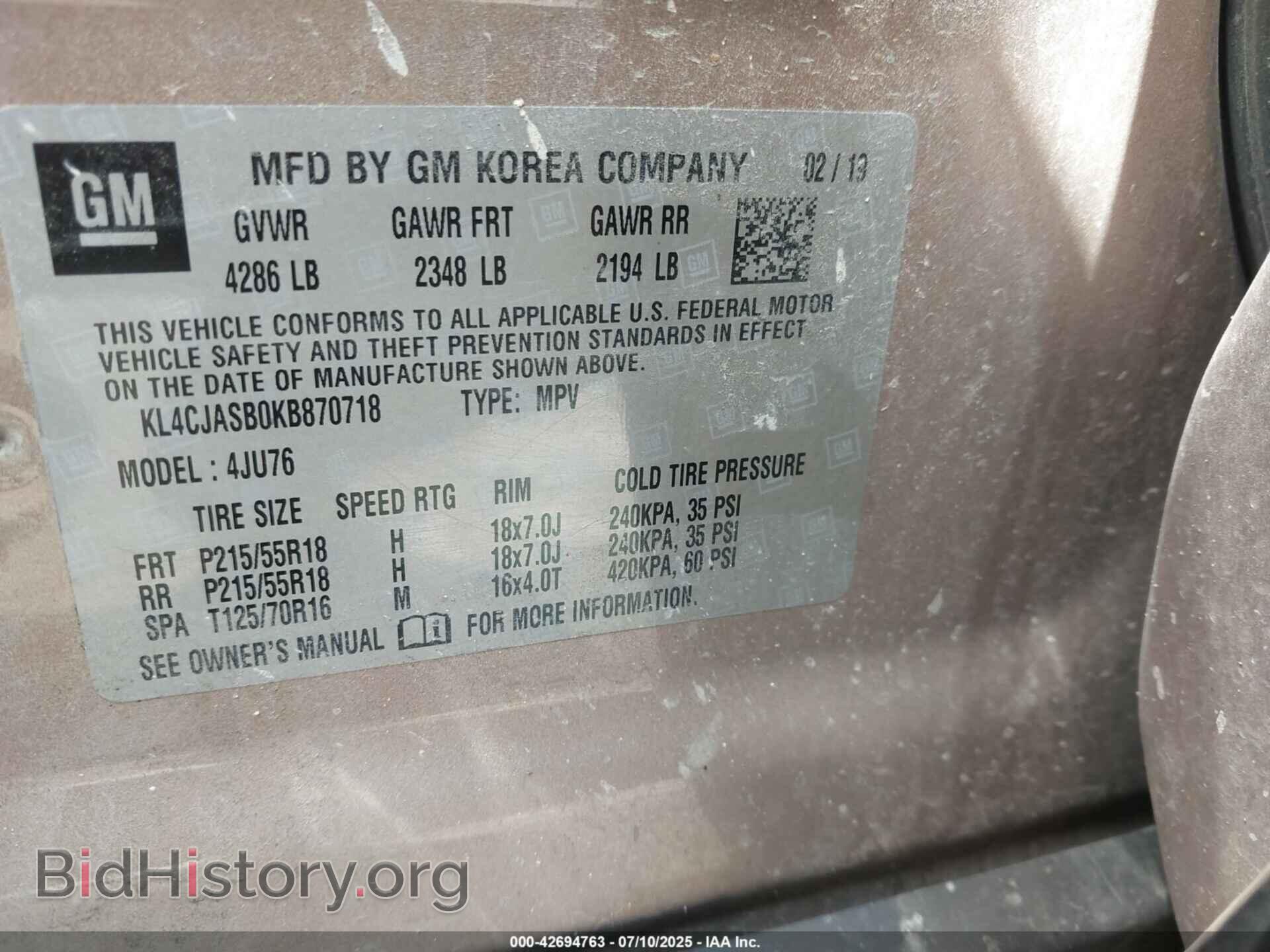 2019 BUICK ENCORE - VIN: KL4CJASB0KB870718 - Фото 9