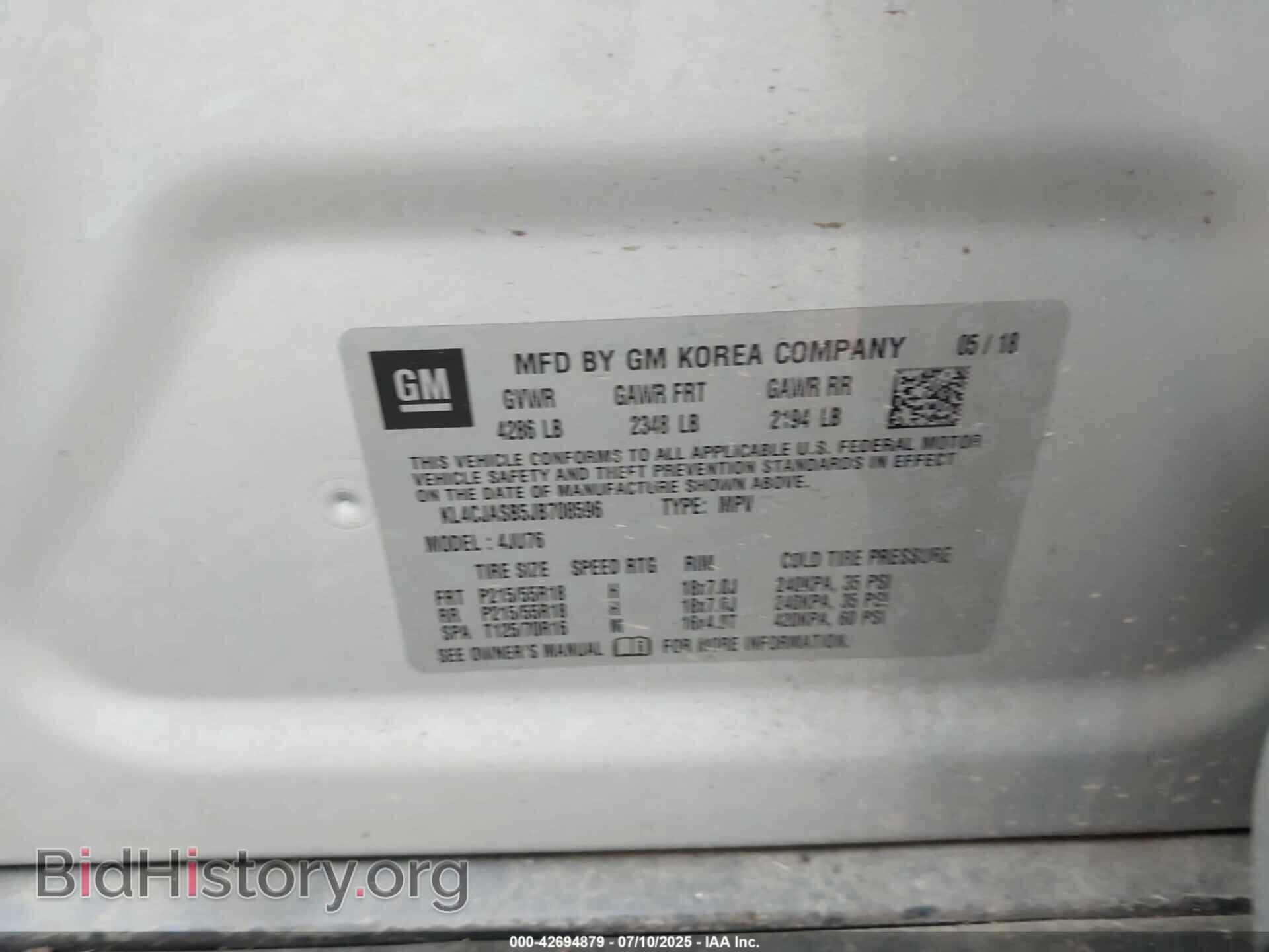 2018 BUICK ENCORE - VIN: KL4CJASB5JB708596 - Фото 9