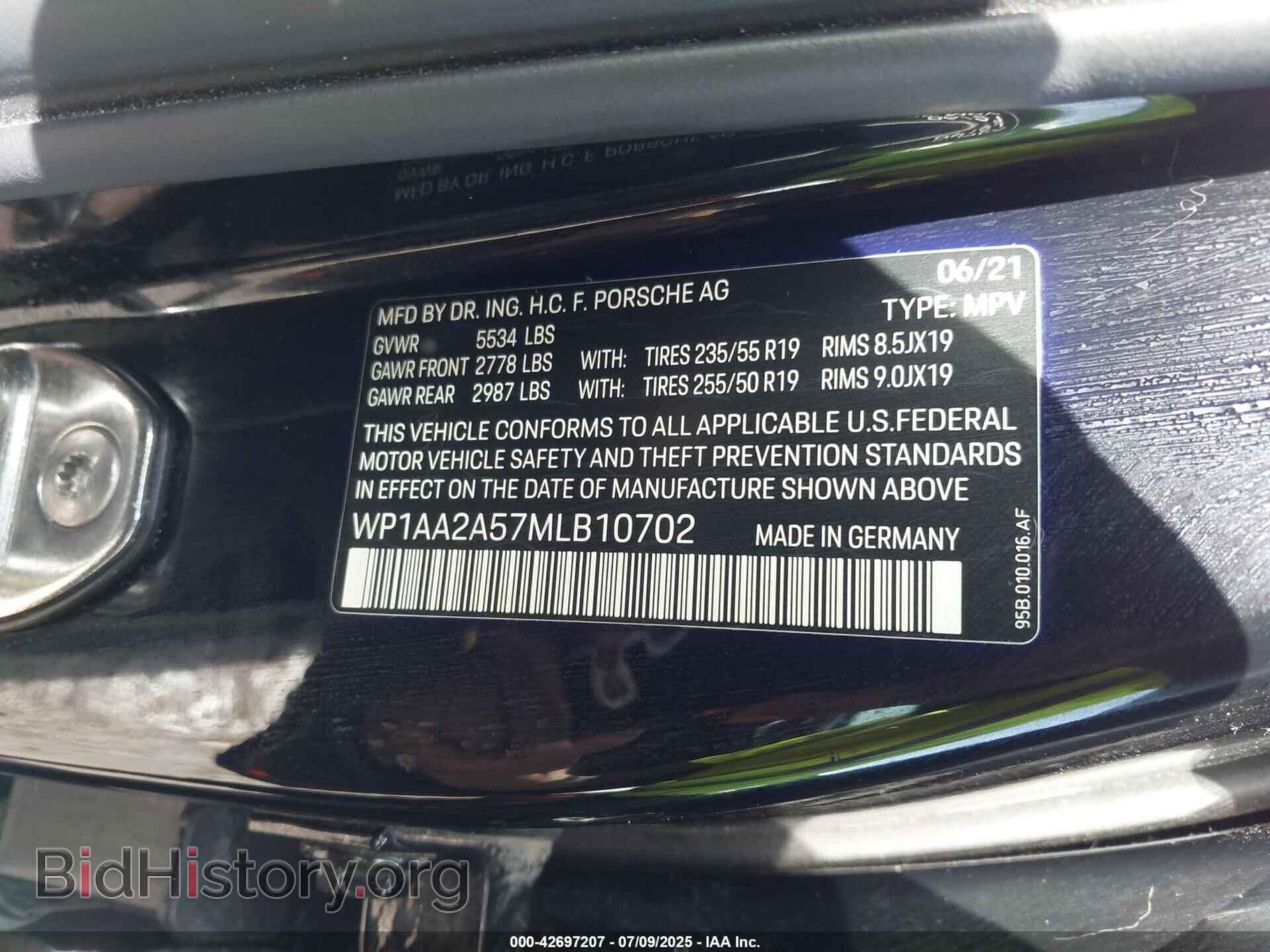 2021 PORSCHE MACAN - VIN: WP1AA2A57MLB10702 - Photo 9