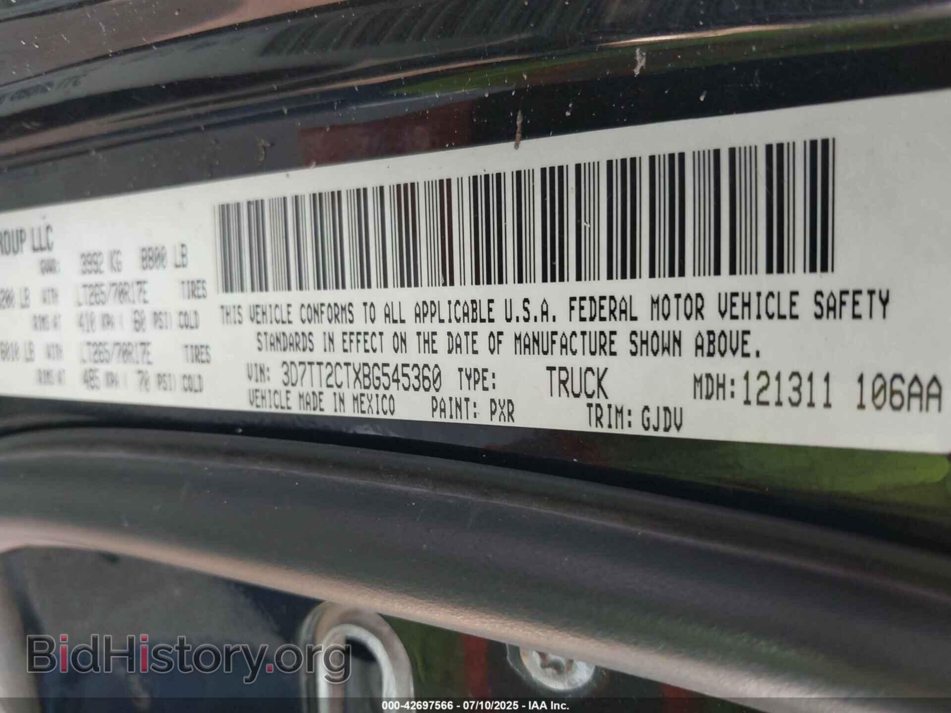 2011 RAM 2500 - VIN: 3D7TT2CTXBG545360 - Фото 9