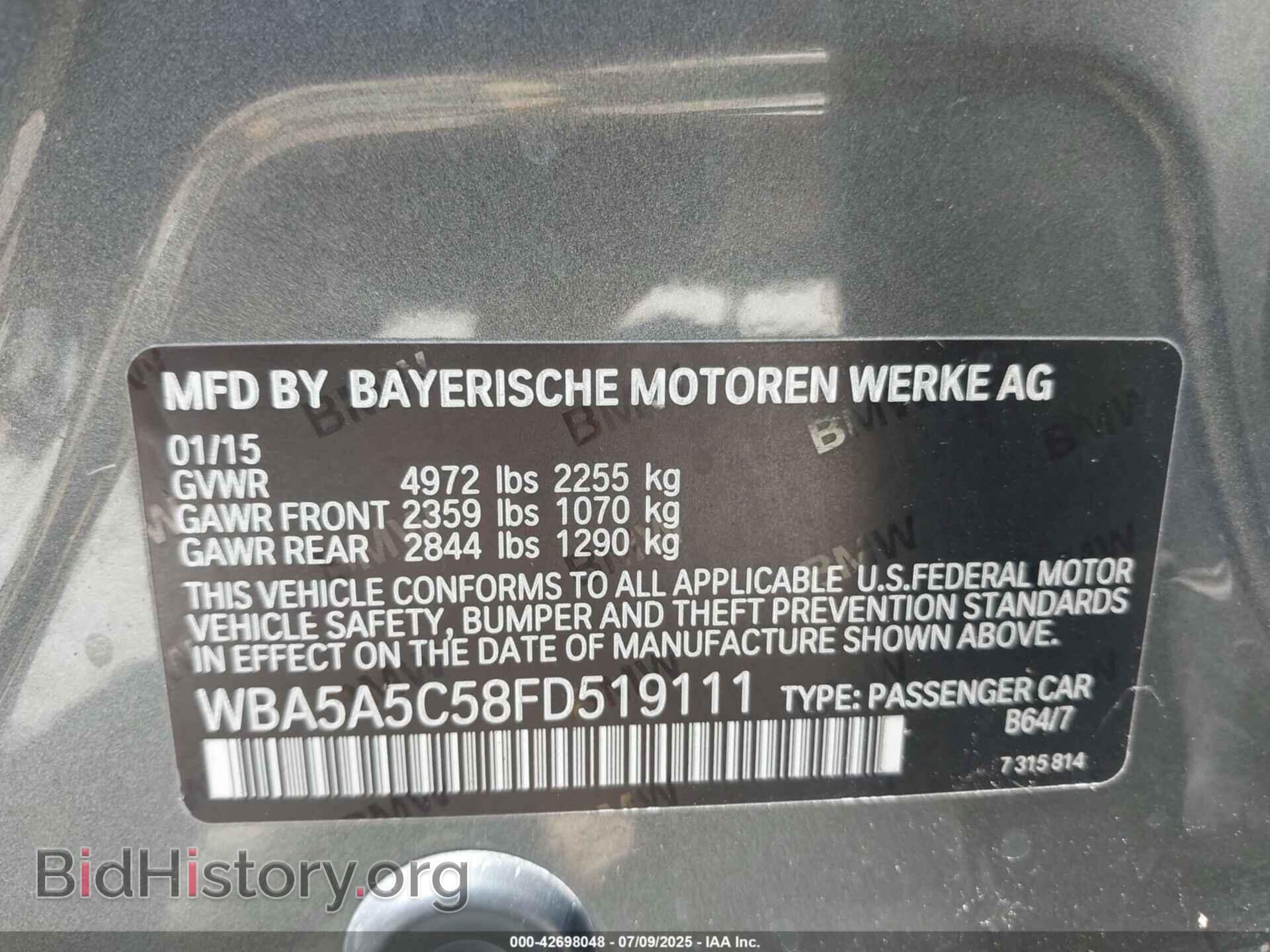 2015 BMW 528I - VIN: WBA5A5C58FD519111 - Photo 9
