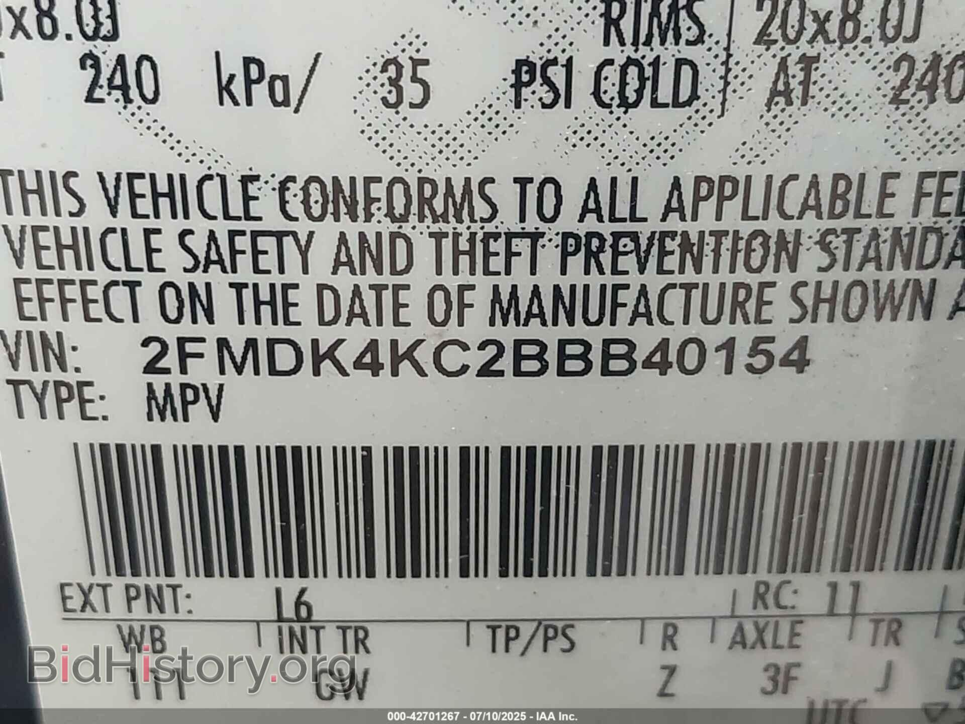2011 FORD EDGE - VIN: 2FMDK4KC2BBB40154 - Photo 9