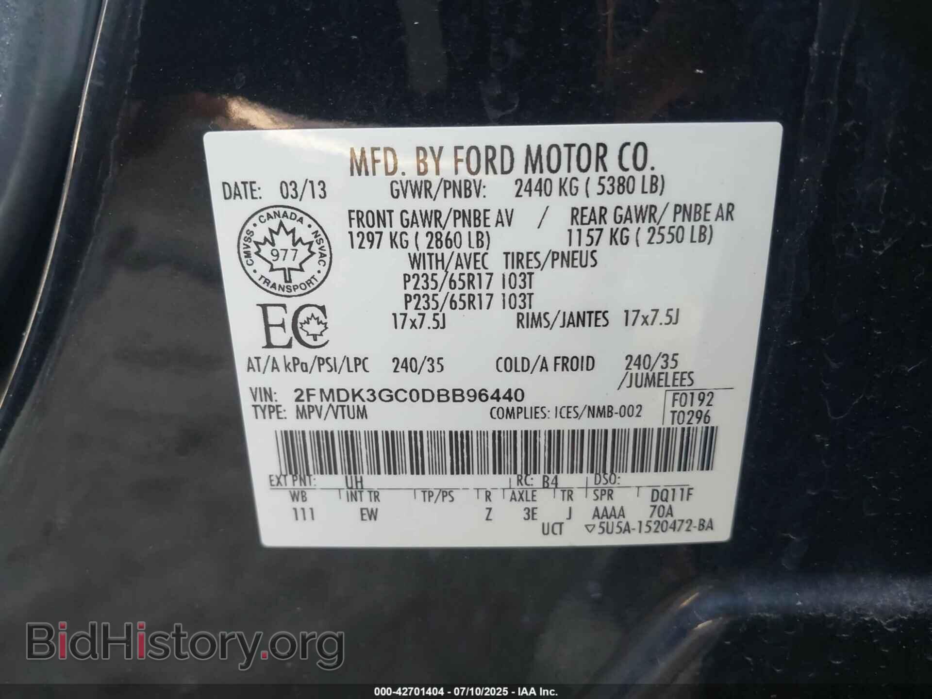 2013 FORD EDGE - VIN: 2FMDK3GC0DBB96440 - Photo 9