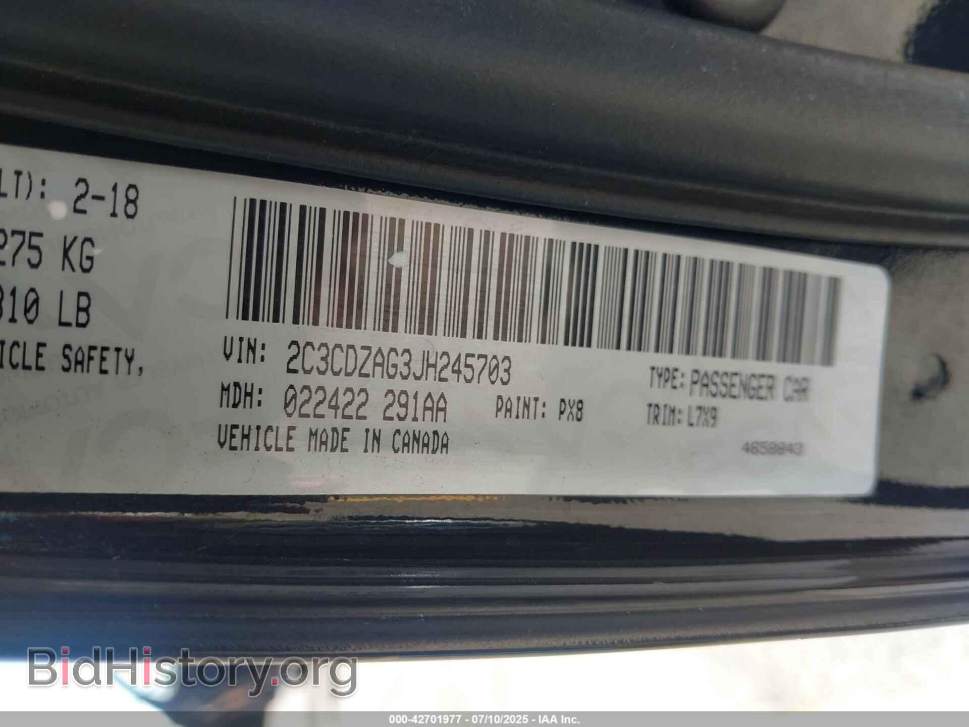 2018 DODGE CHALLENGER - VIN: 2C3CDZAG3JH245703 - Фото 9