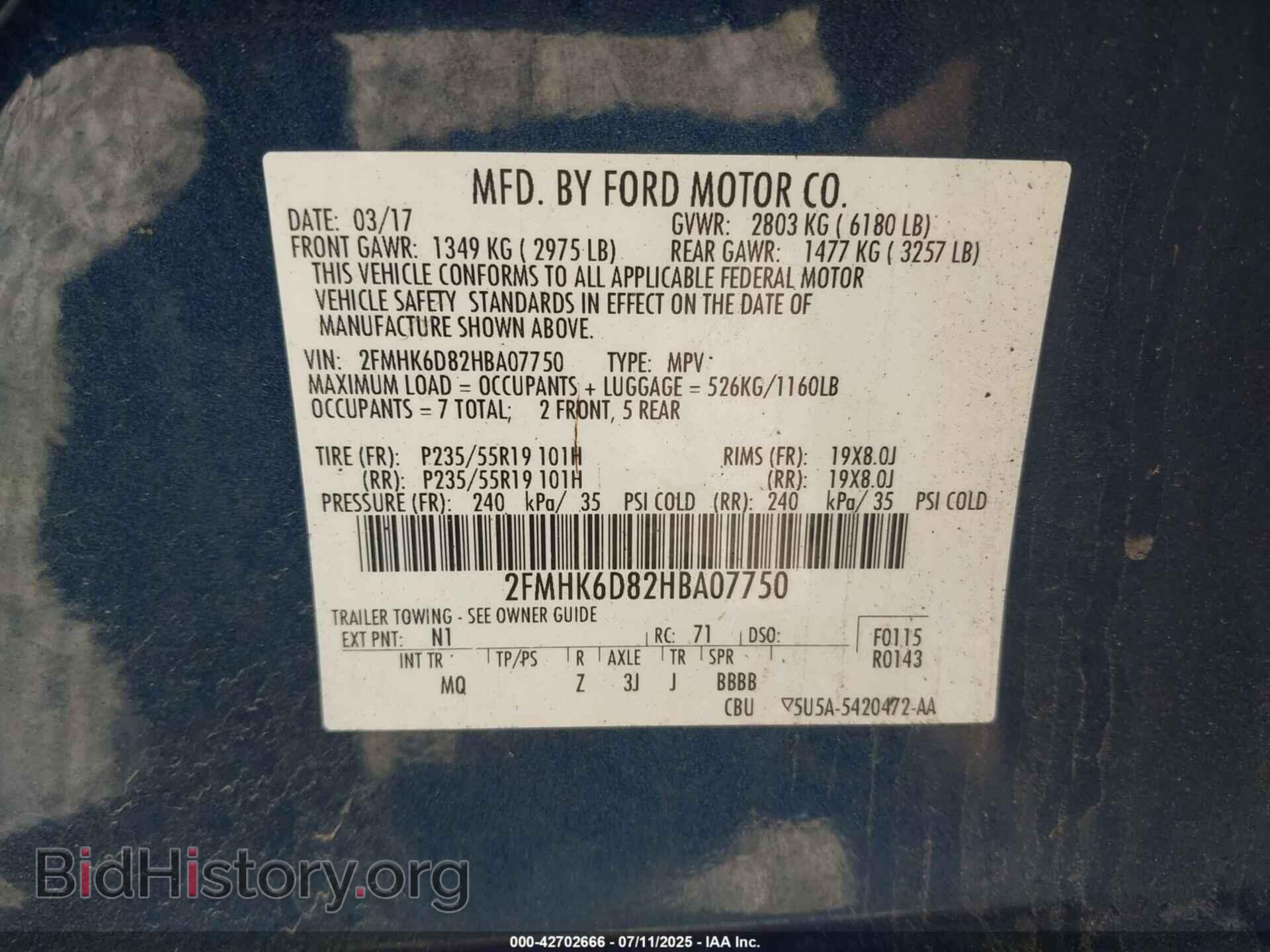 2017 FORD FLEX - VIN: 2FMHK6D82HBA07750 - Photo 9