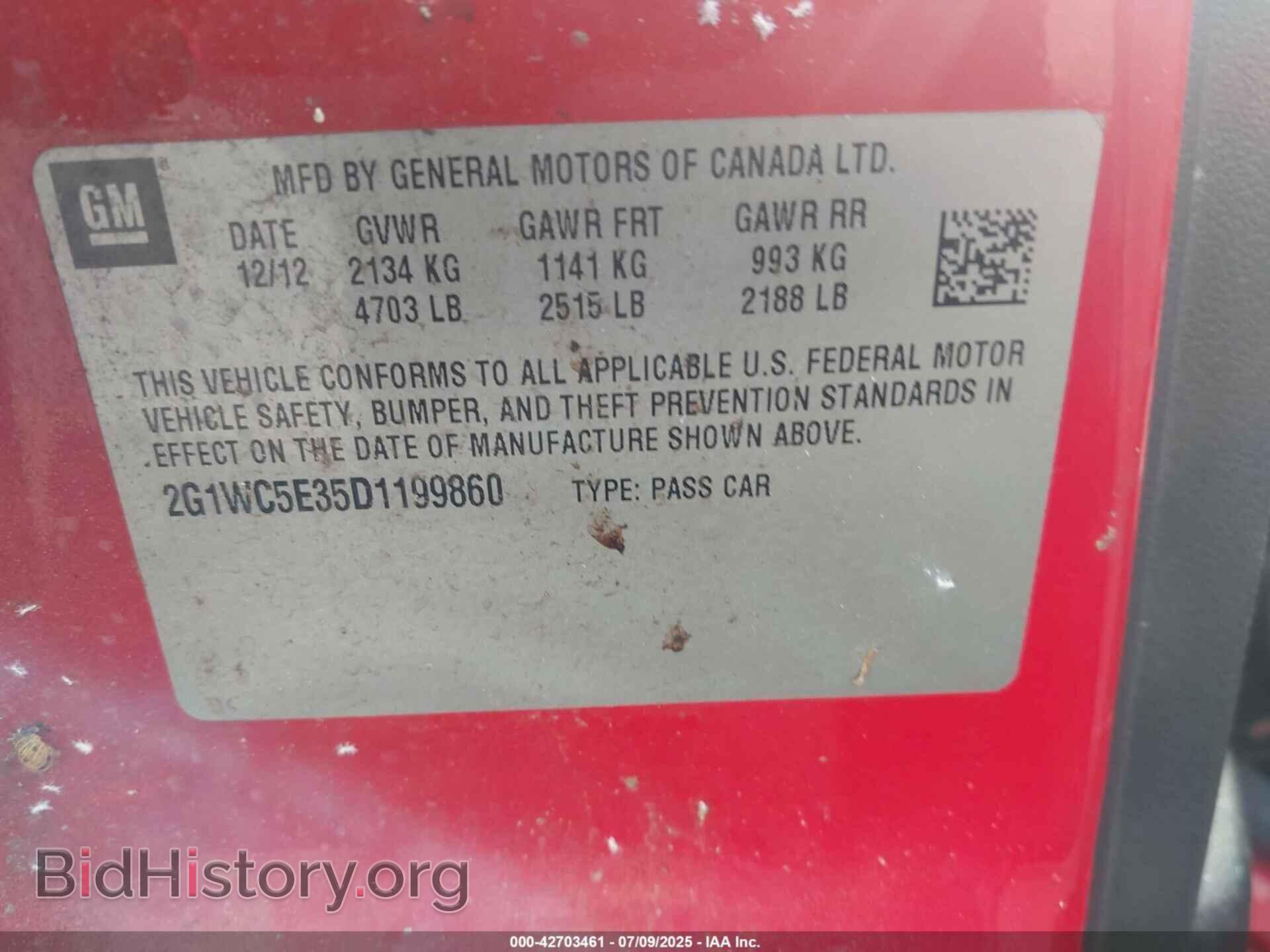 2013 CHEVROLET IMPALA - VIN: 2G1WC5E35D1199860 - Фото 9