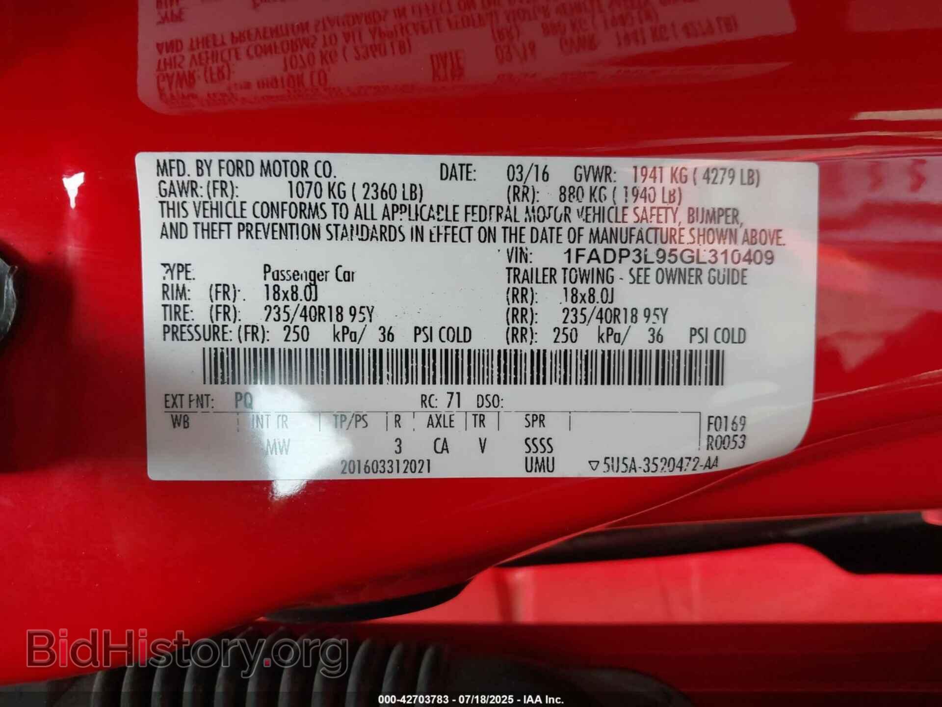 2016 FORD FOCUS ST - VIN: 1FADP3L95GL310409 - Фото 9