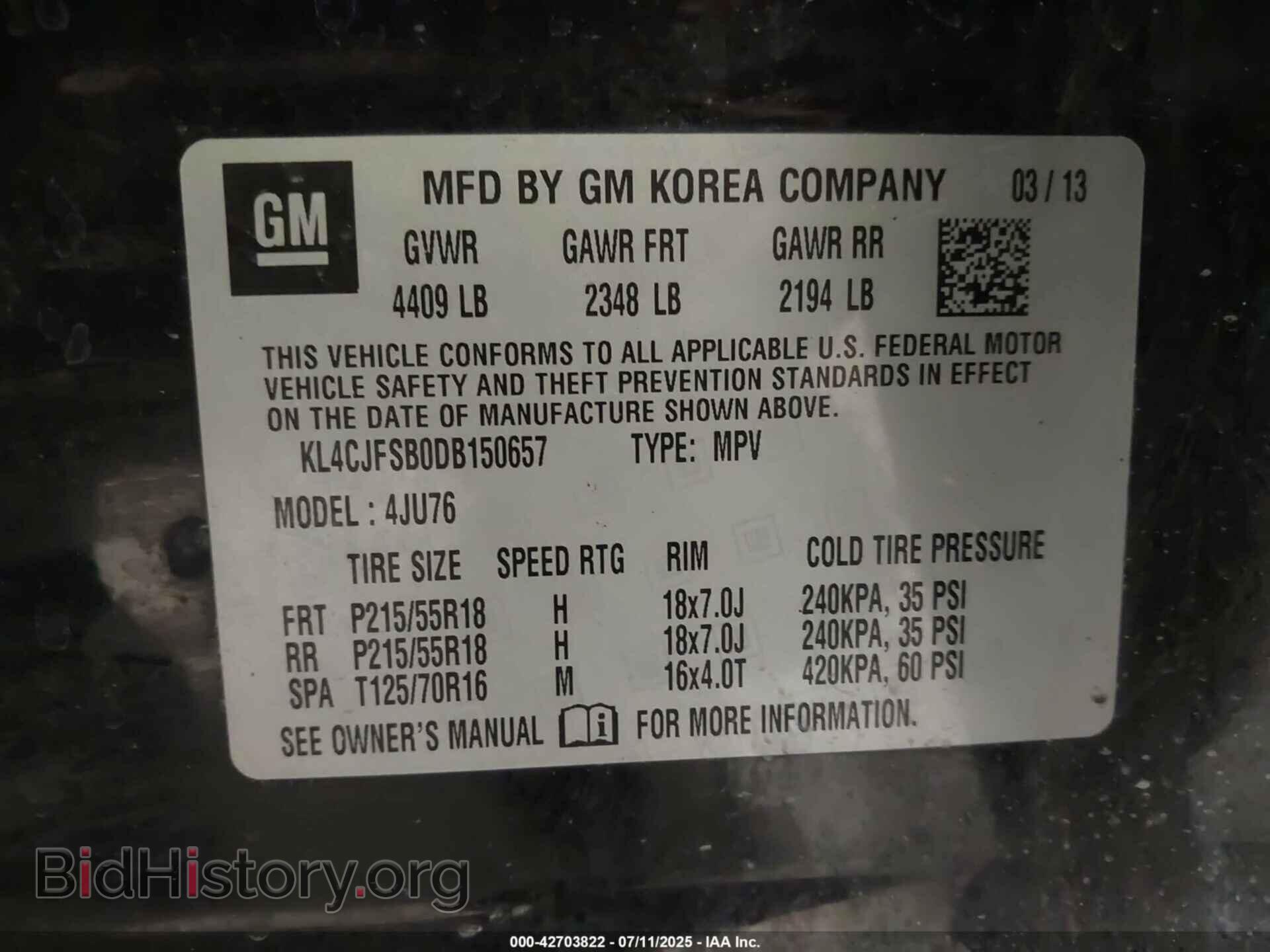 2013 BUICK ENCORE - VIN: KL4CJFSB0DB150657 - Фото 9