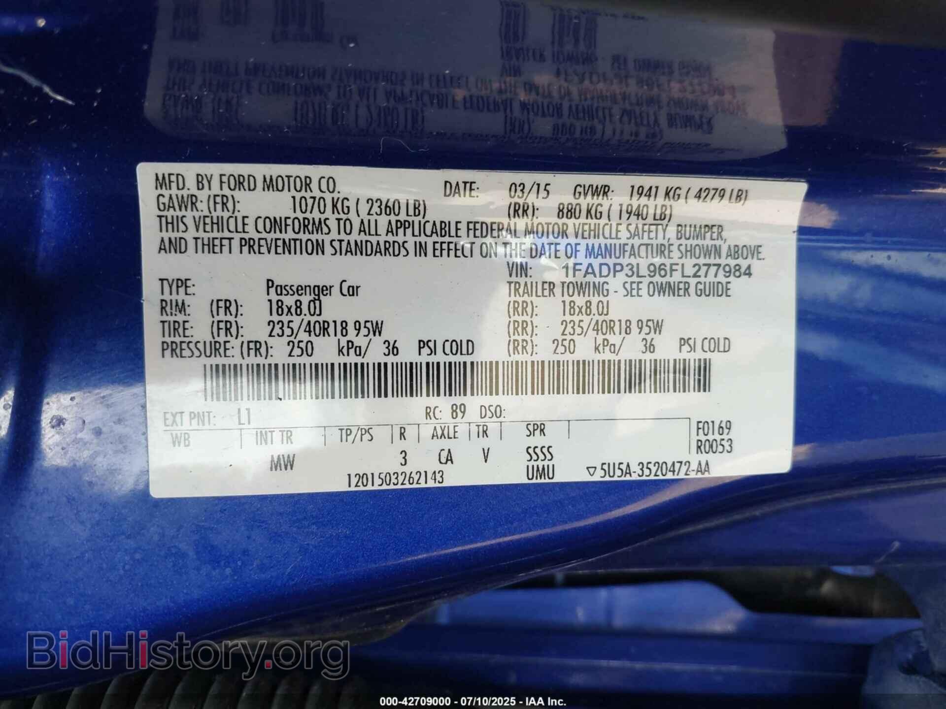 2015 FORD FOCUS ST - VIN: 1FADP3L96FL277984 - Фото 9