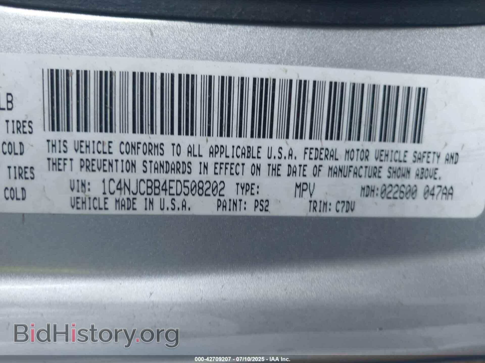 2014 JEEP COMPASS - VIN: 1C4NJCBB4ED508202 - Фото 9
