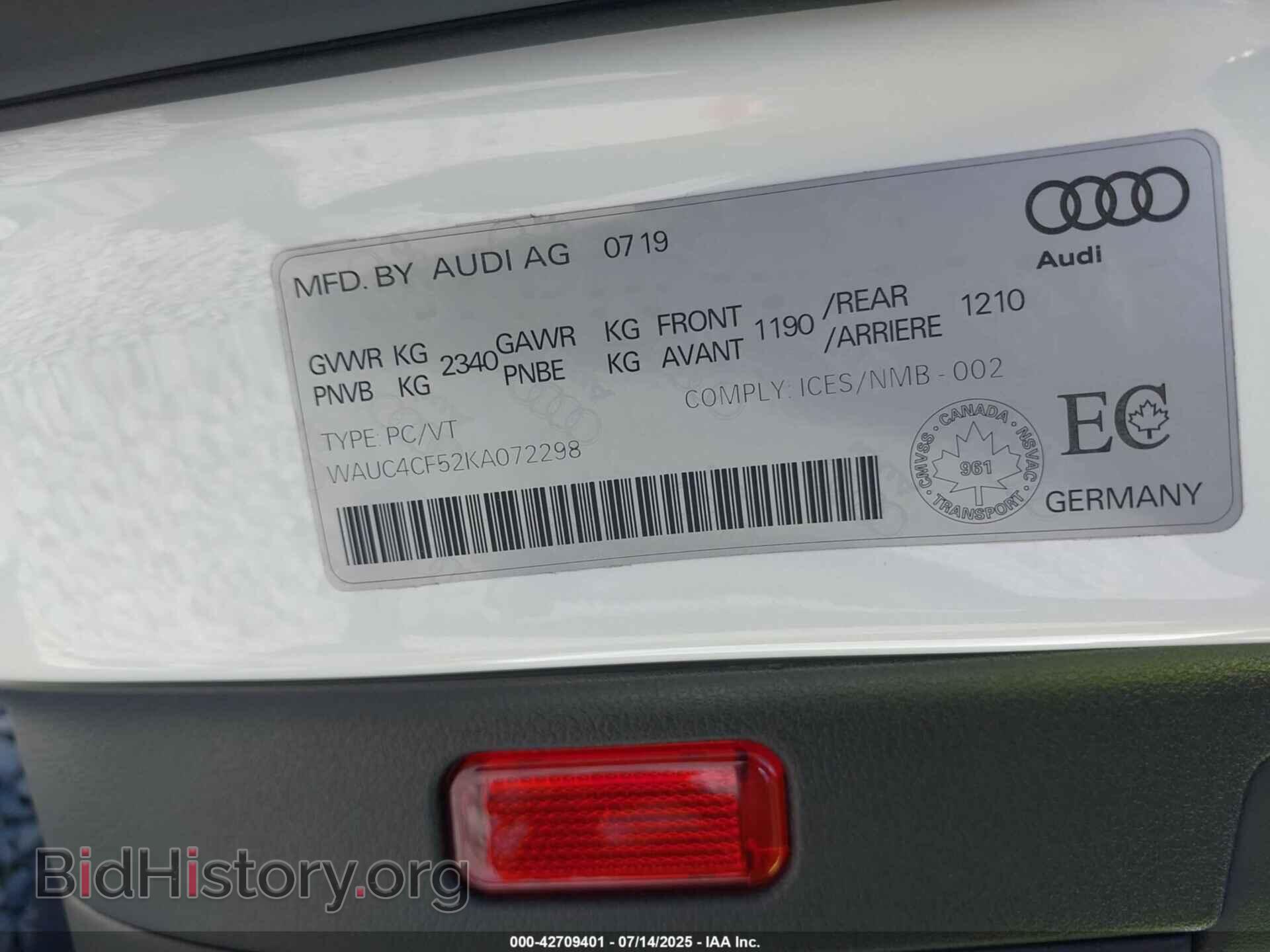 2019 AUDI S5 - VIN: WAUC4CF52KA072298 - Фото 9