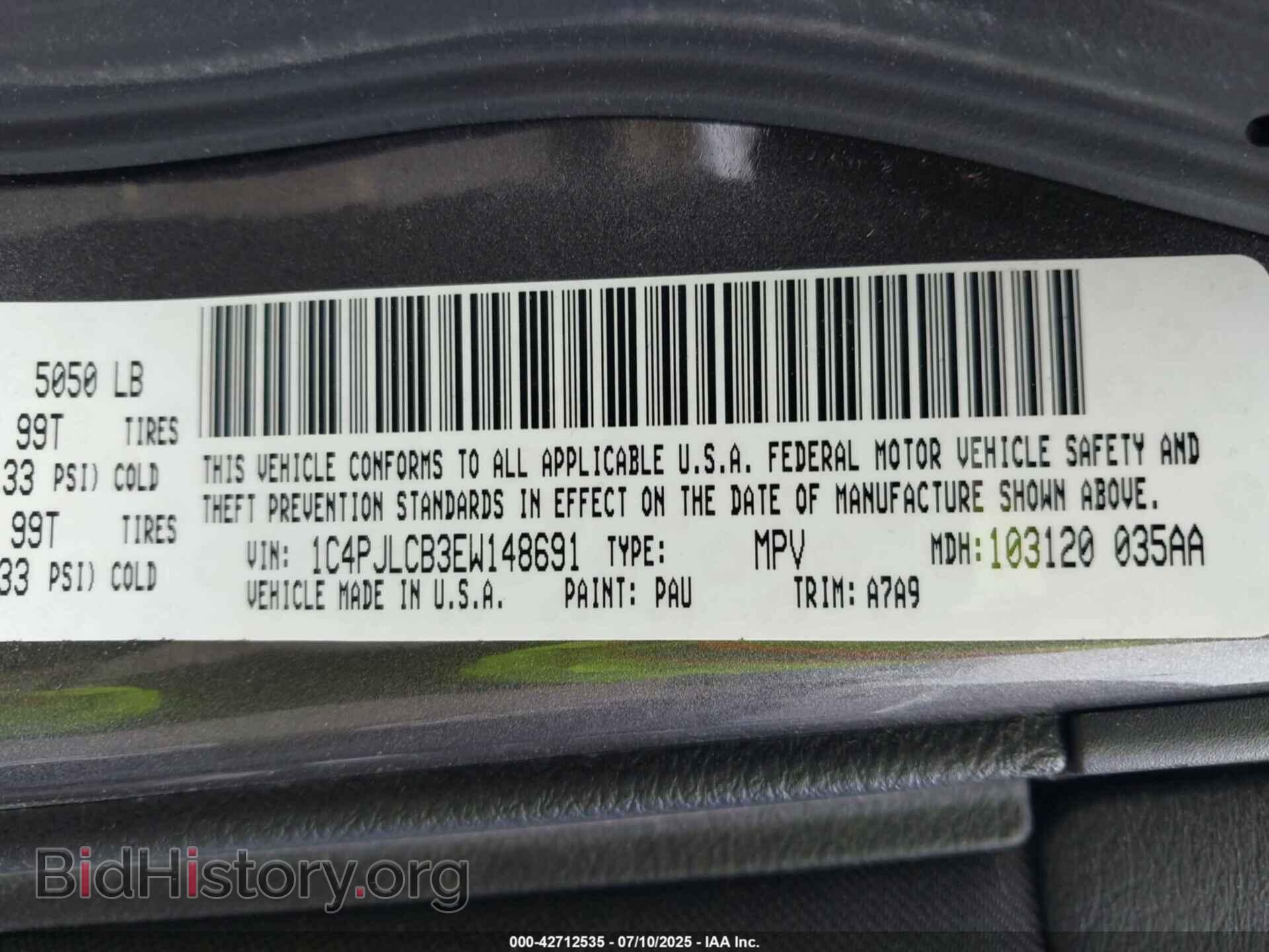 2014 JEEP CHEROKEE - VIN: 1C4PJLCB3EW148691 - Фото 9