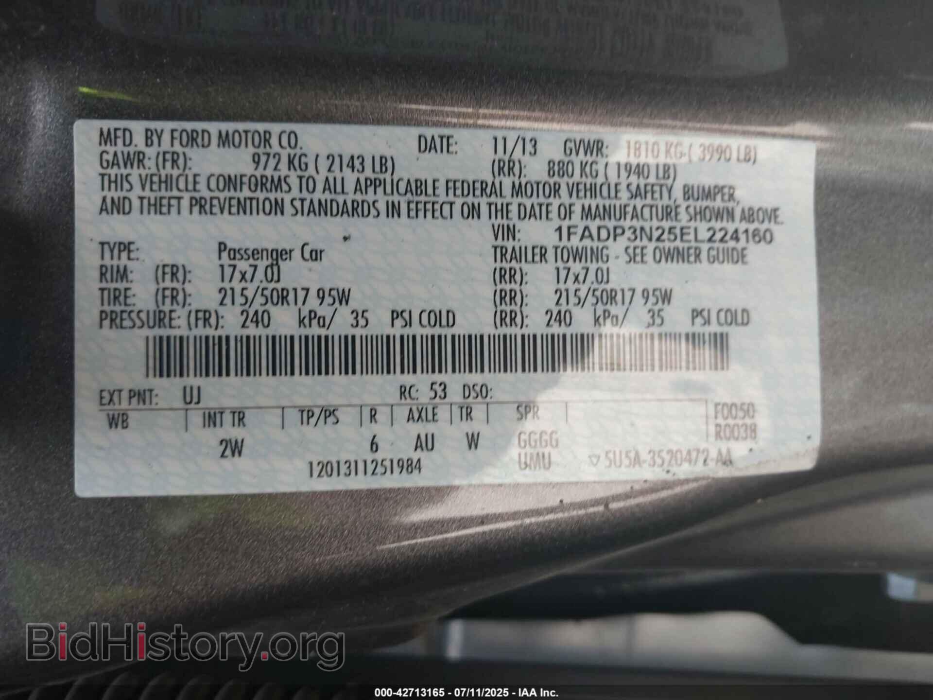 2014 FORD FOCUS - VIN: 1FADP3N25EL224160 - Photo 9