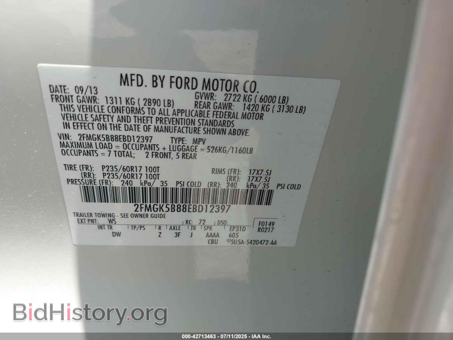 2014 FORD FLEX - VIN: 2FMGK5B88EBD12397 - Photo 9