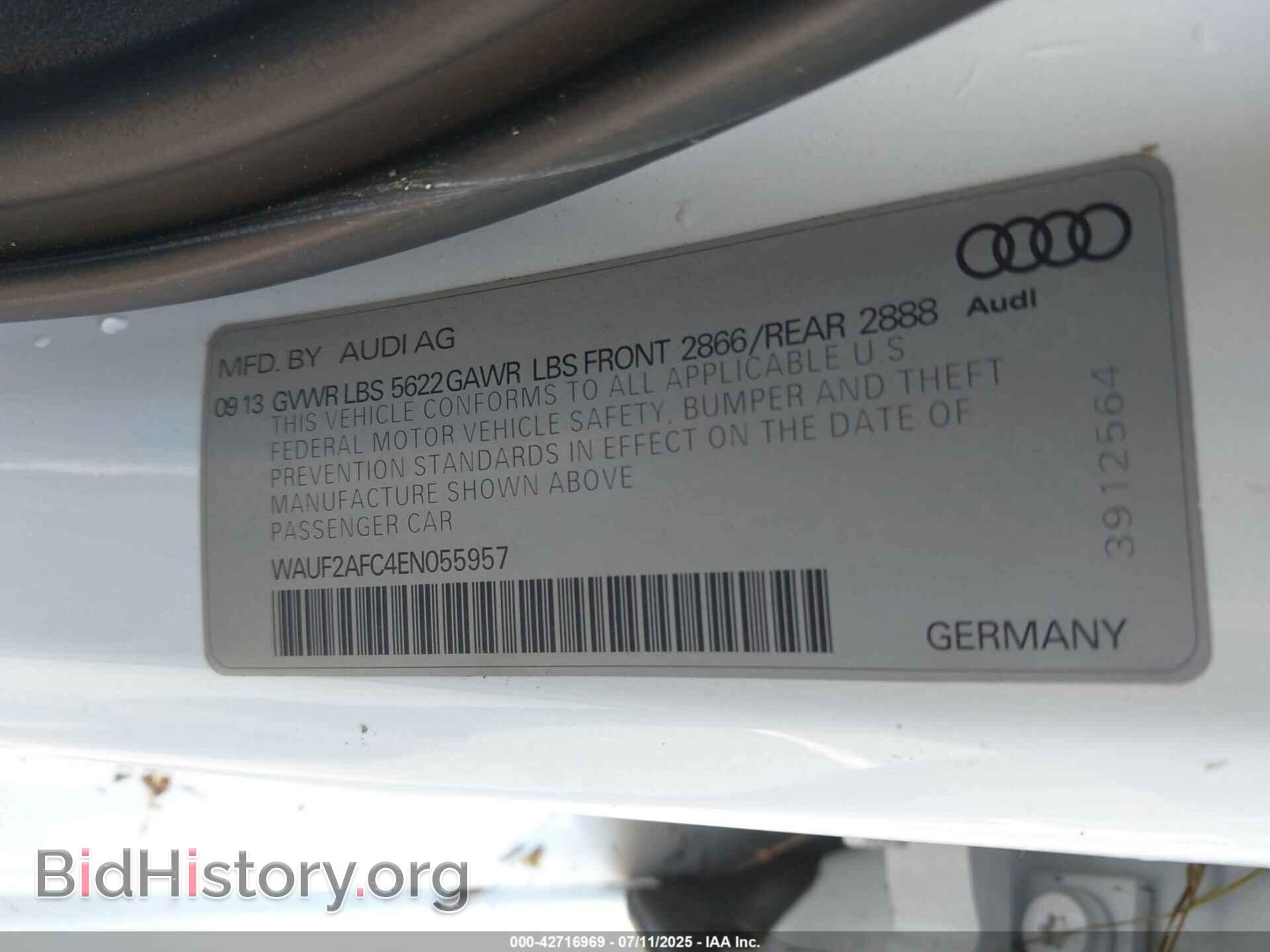 2014 AUDI S6 - VIN: WAUF2AFC4EN055957 - Фото 9