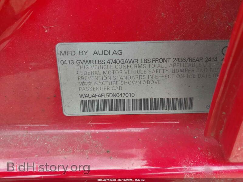 2013 Audi A4 (VIN WAUAFAFL5DN047010) — photo 9 of 11