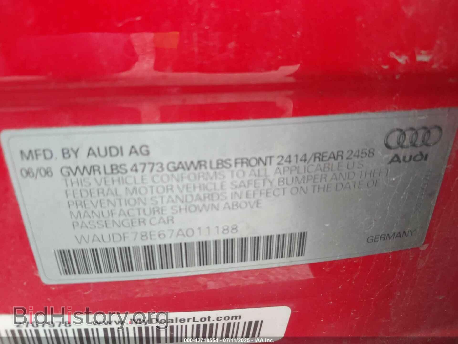 2007 AUDI A4 - VIN: WAUDF78E67A011188 - Photo 9