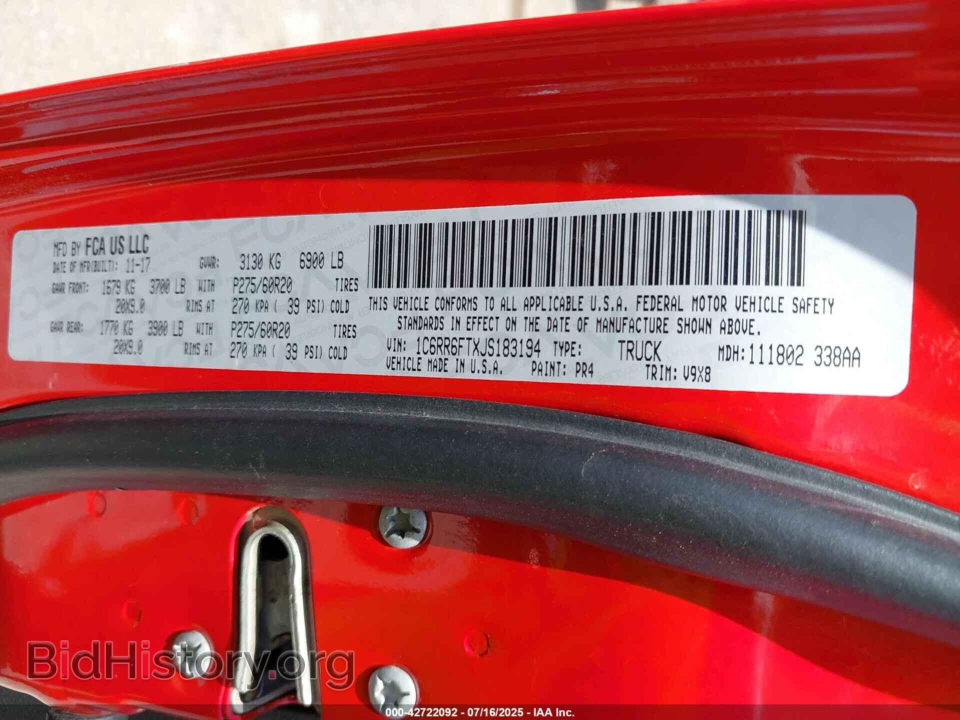 2018 RAM 1500 - VIN: 1C6RR6FTXJS183194 - Фото 9