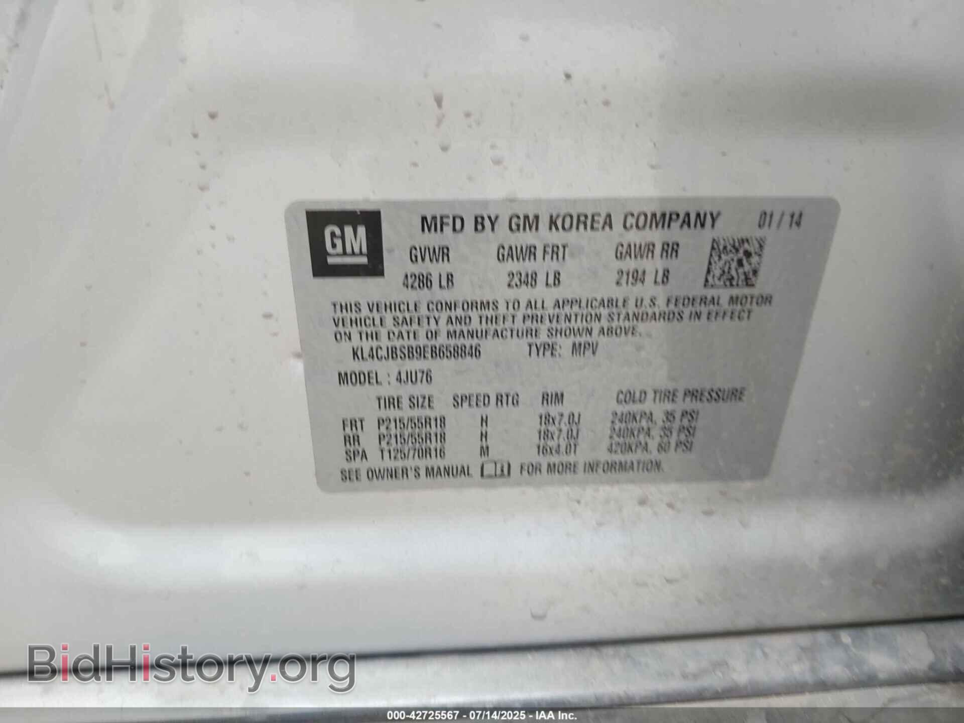2014 BUICK ENCORE - VIN: KL4CJBSB9EB658846 - Photo 9