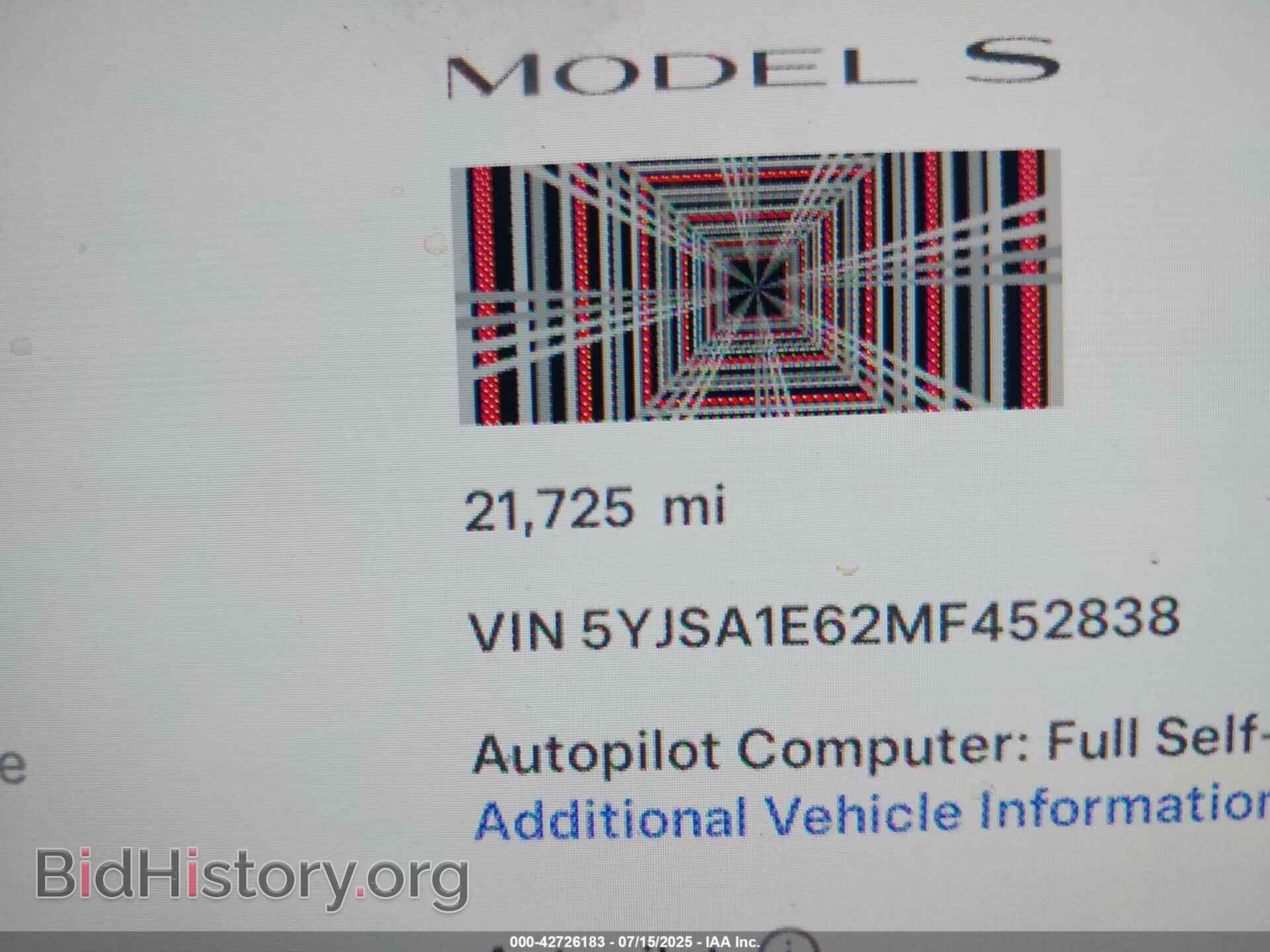 2021 TESLA MODEL S - VIN: 5YJSA1E62MF452838 - Фото 7