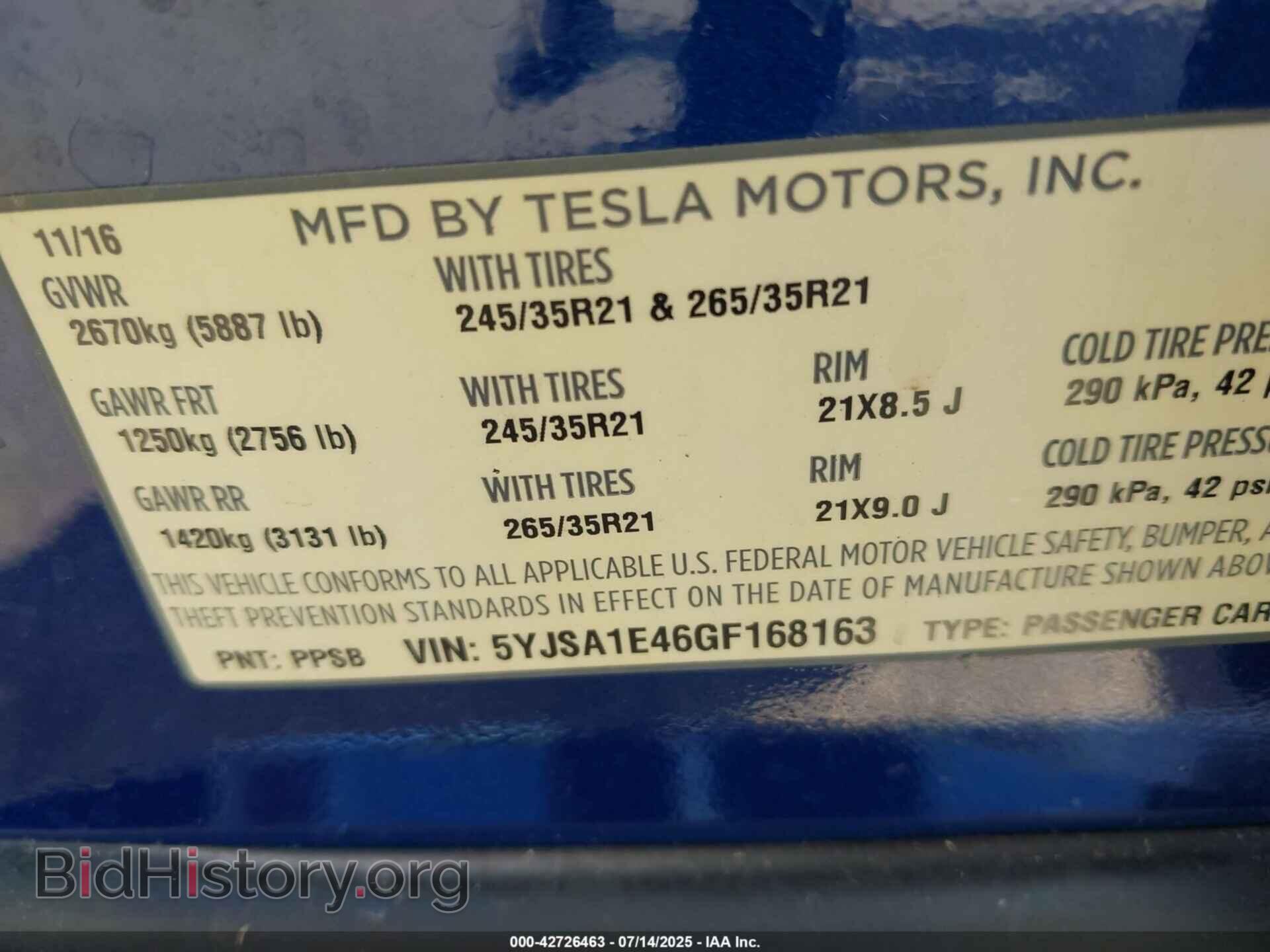 2016 TESLA MODEL S - VIN: 5YJSA1E46GF168163 - Photo 9