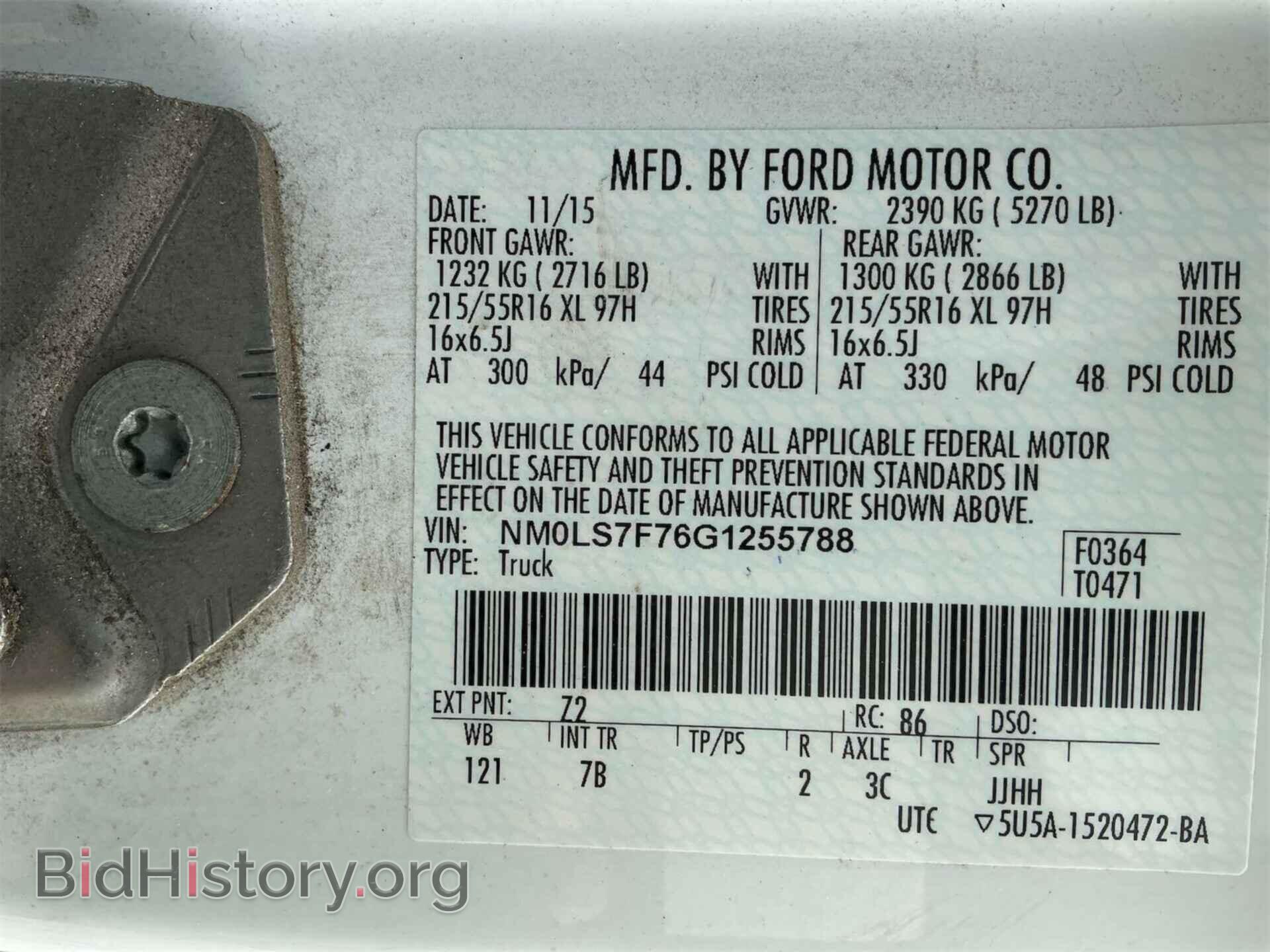 2016 FORD TRANSIT CONNECT - VIN: NM0LS7F76G1255788 - Фото 2