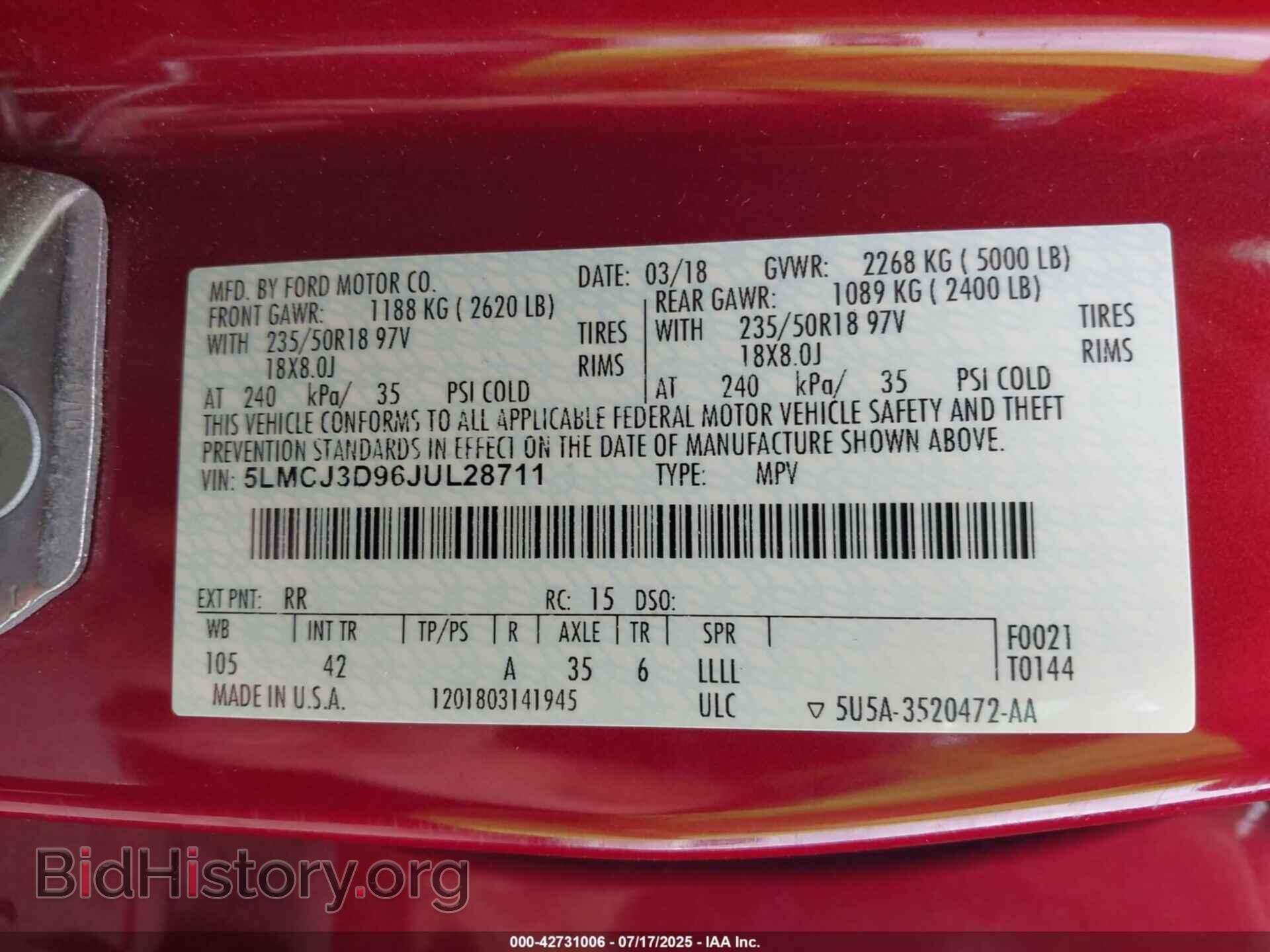 2018 LINCOLN MKC - VIN: 5LMCJ3D96JUL28711 - Фото 9