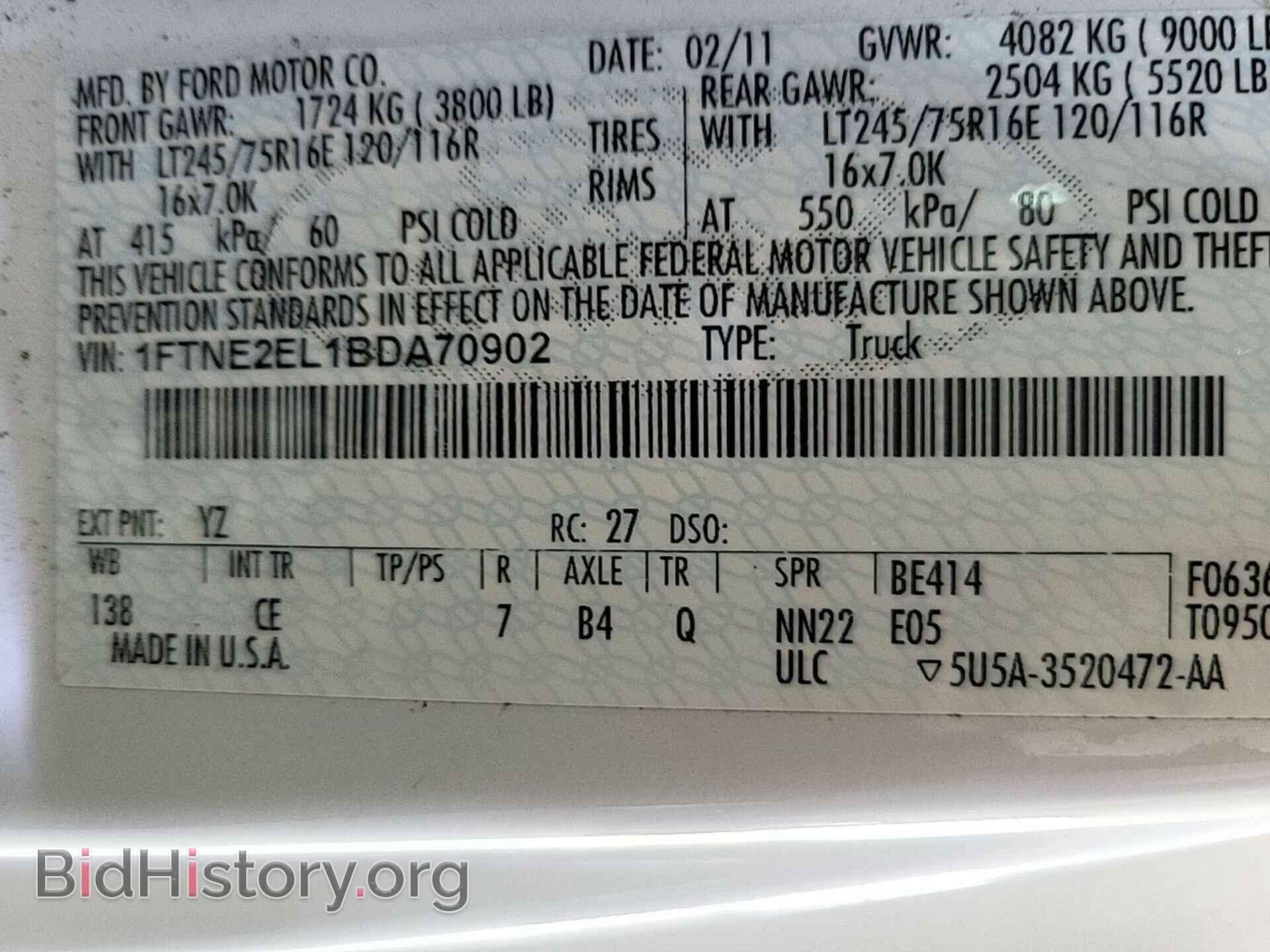 2011 FORD E-250 - VIN: 1FTNE2EL1BDA70902 - Фото 36
