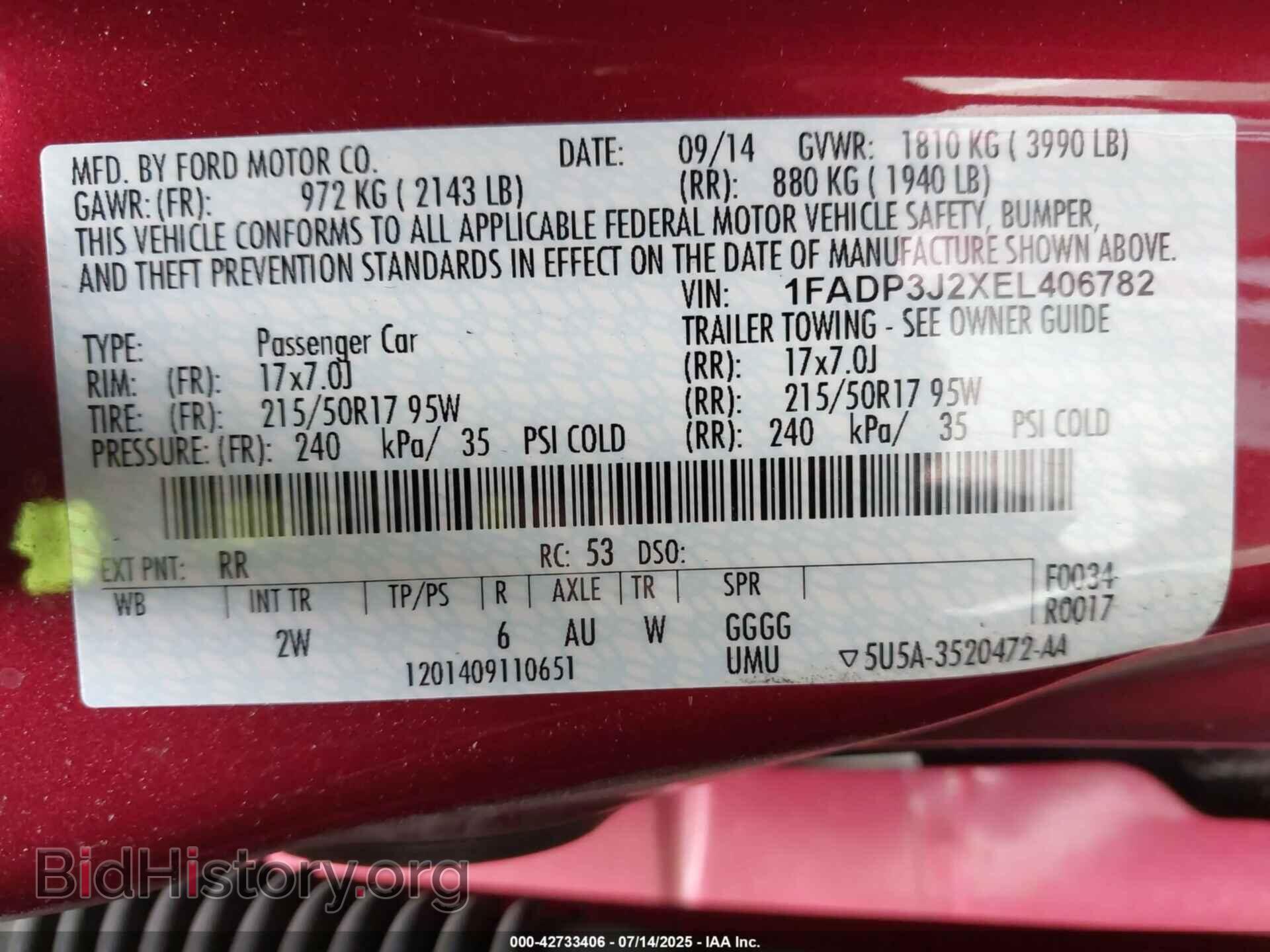 2014 FORD FOCUS - VIN: 1FADP3J2XEL406782 - Photo 9