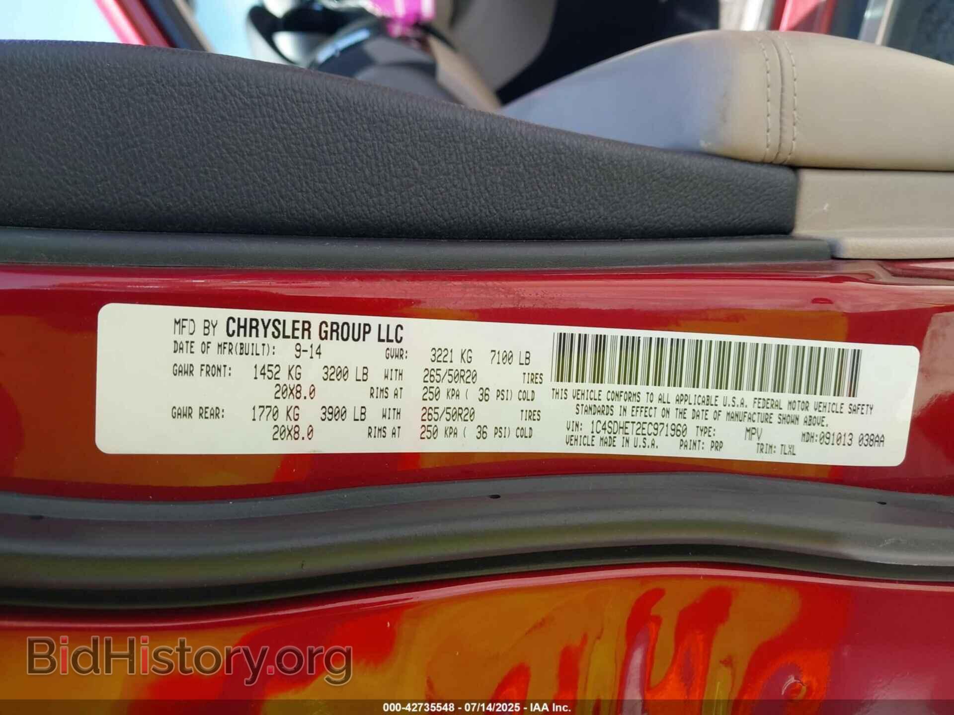 2014 DODGE DURANGO - VIN: 1C4SDHET2EC971960 - Photo 9