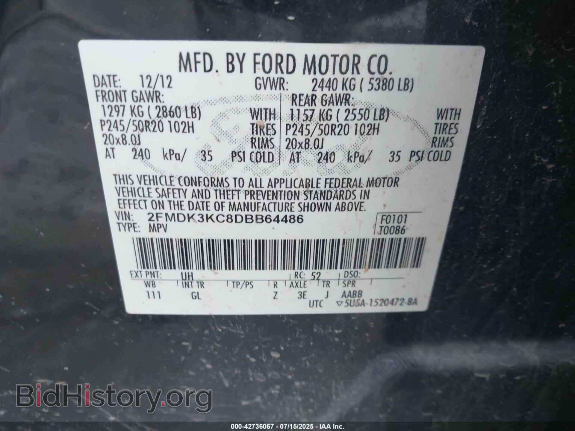 2013 FORD EDGE - VIN: 2FMDK3KC8DBB64486 - Photo 9