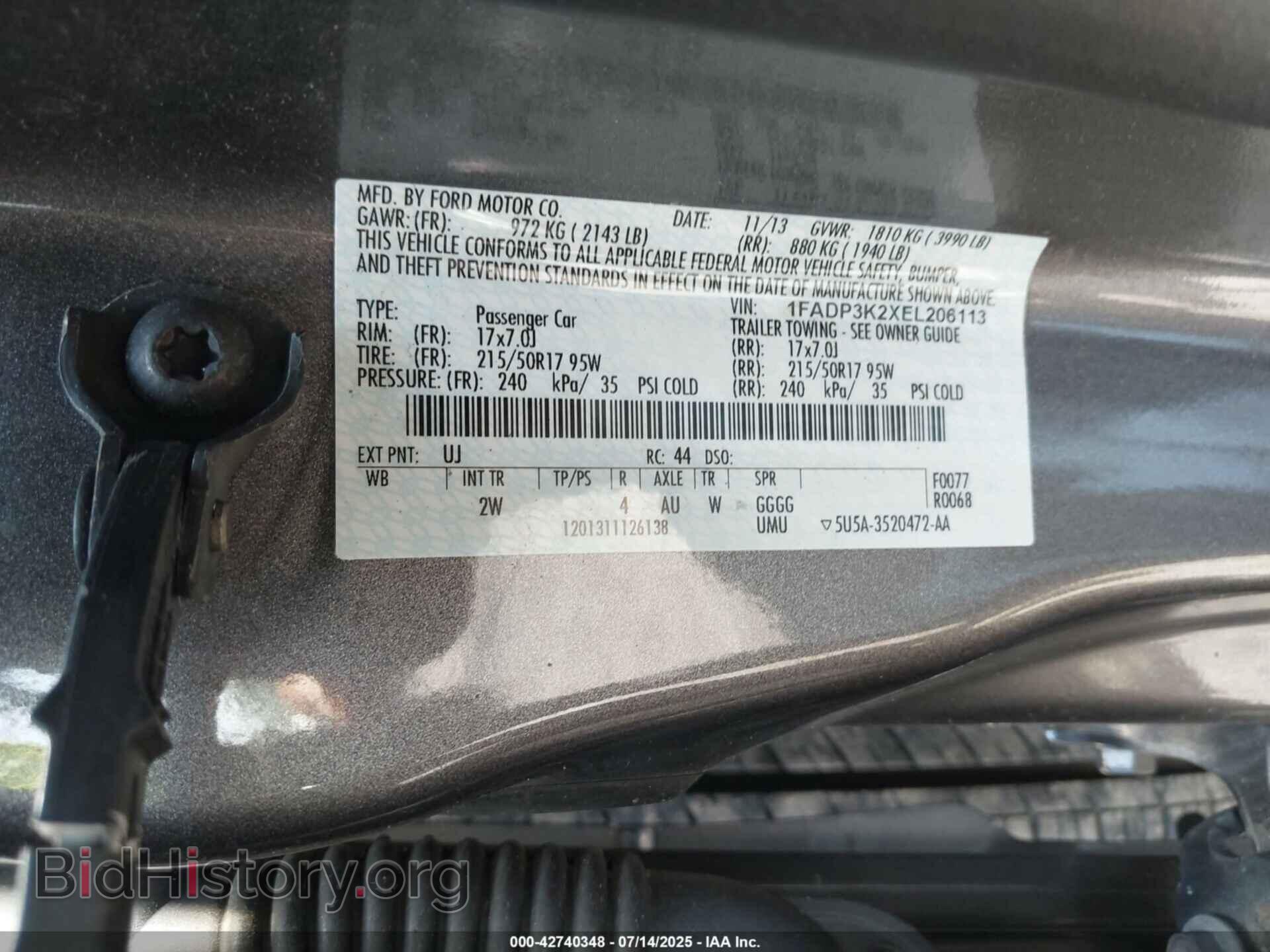 2014 FORD FOCUS - VIN: 1FADP3K2XEL206113 - Photo 9