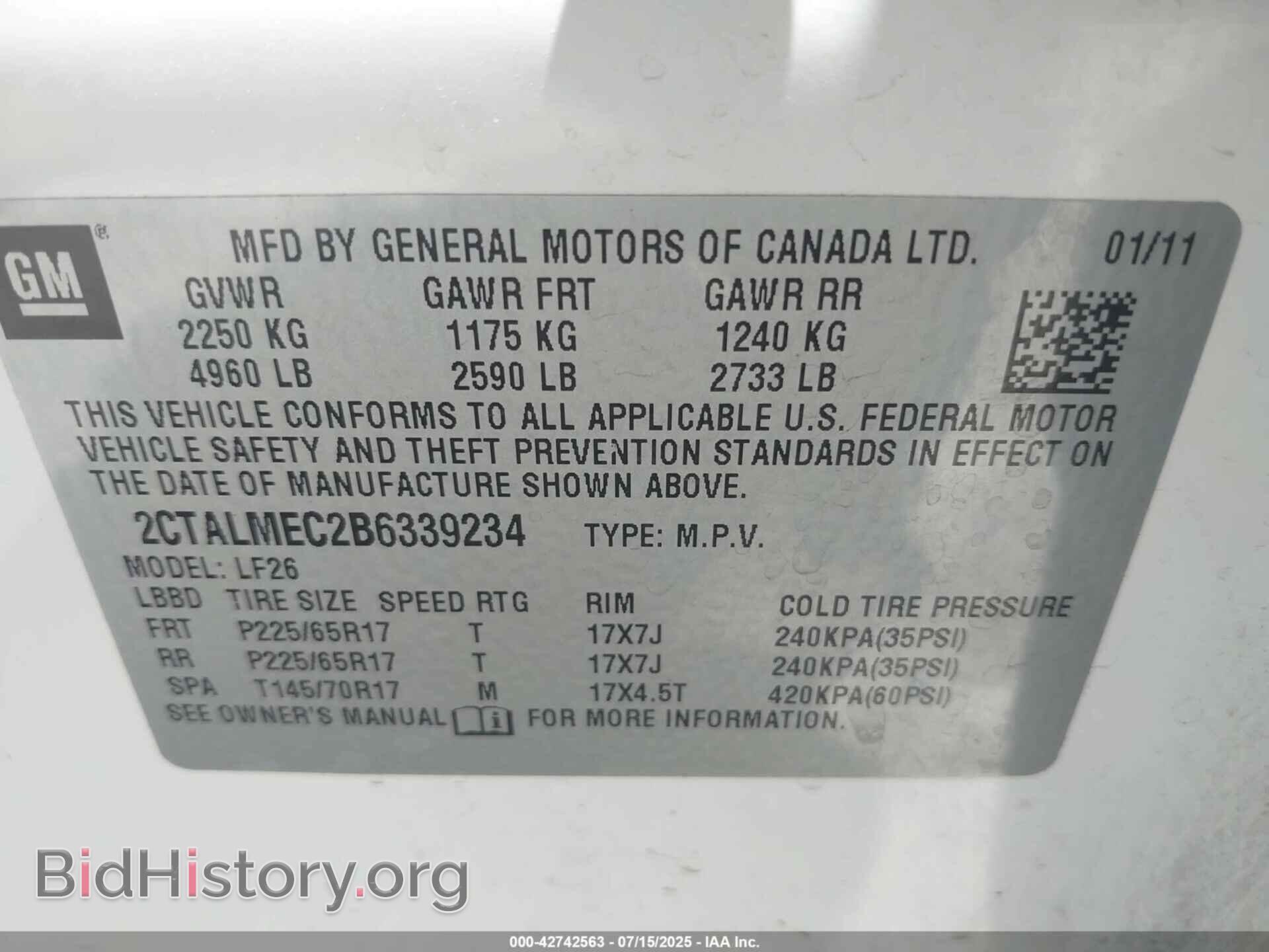 2011 GMC TERRAIN - VIN: 2CTALMEC2B6339234 - Фото 9