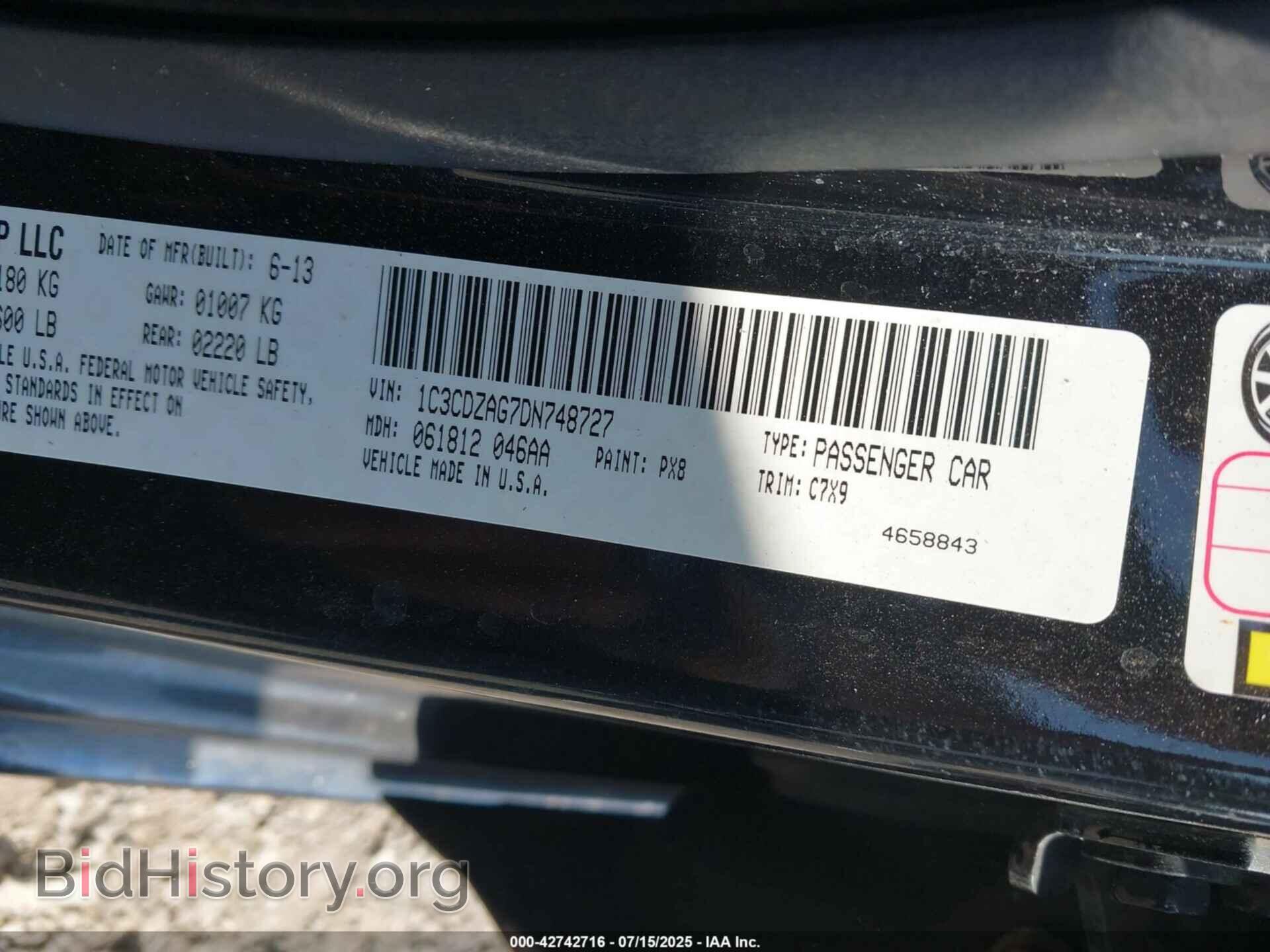 2013 DODGE AVENGER - VIN: 1C3CDZAG7DN748727 - Photo 9