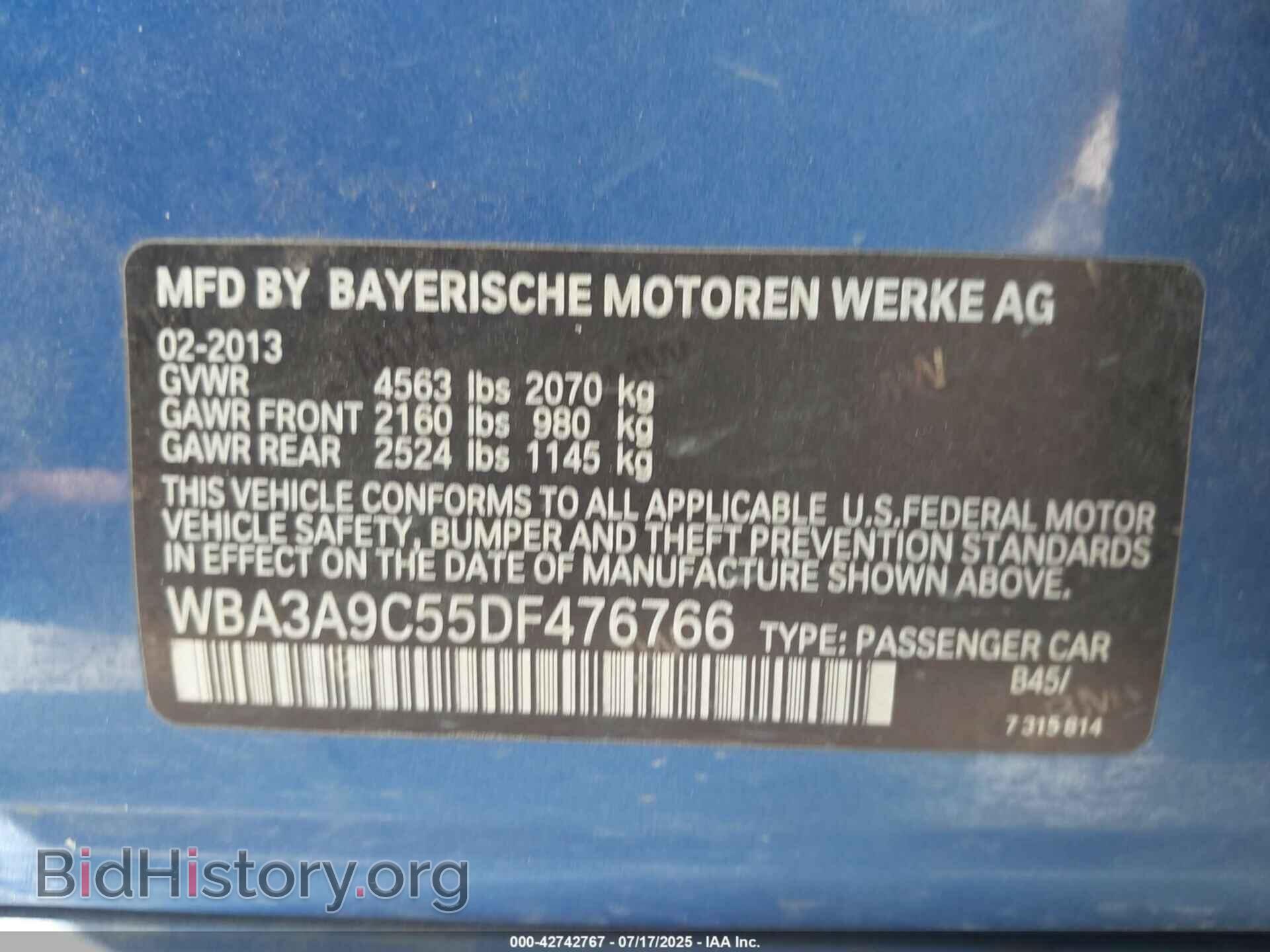 2013 BMW 335I - VIN: WBA3A9C55DF476766 - Фото 9