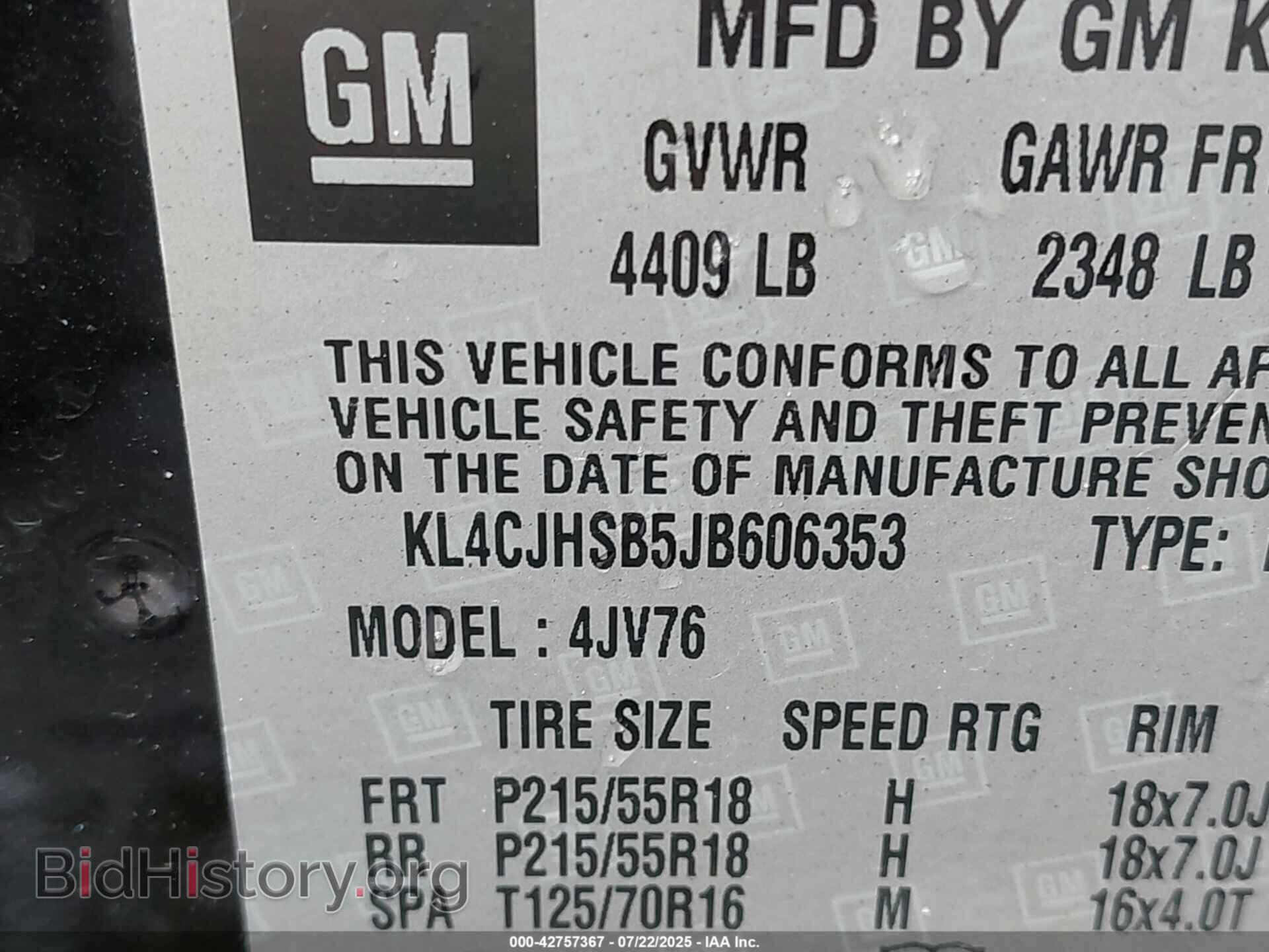 2018 BUICK ENCORE - VIN: KL4CJHSB5JB606353 - Фото 9