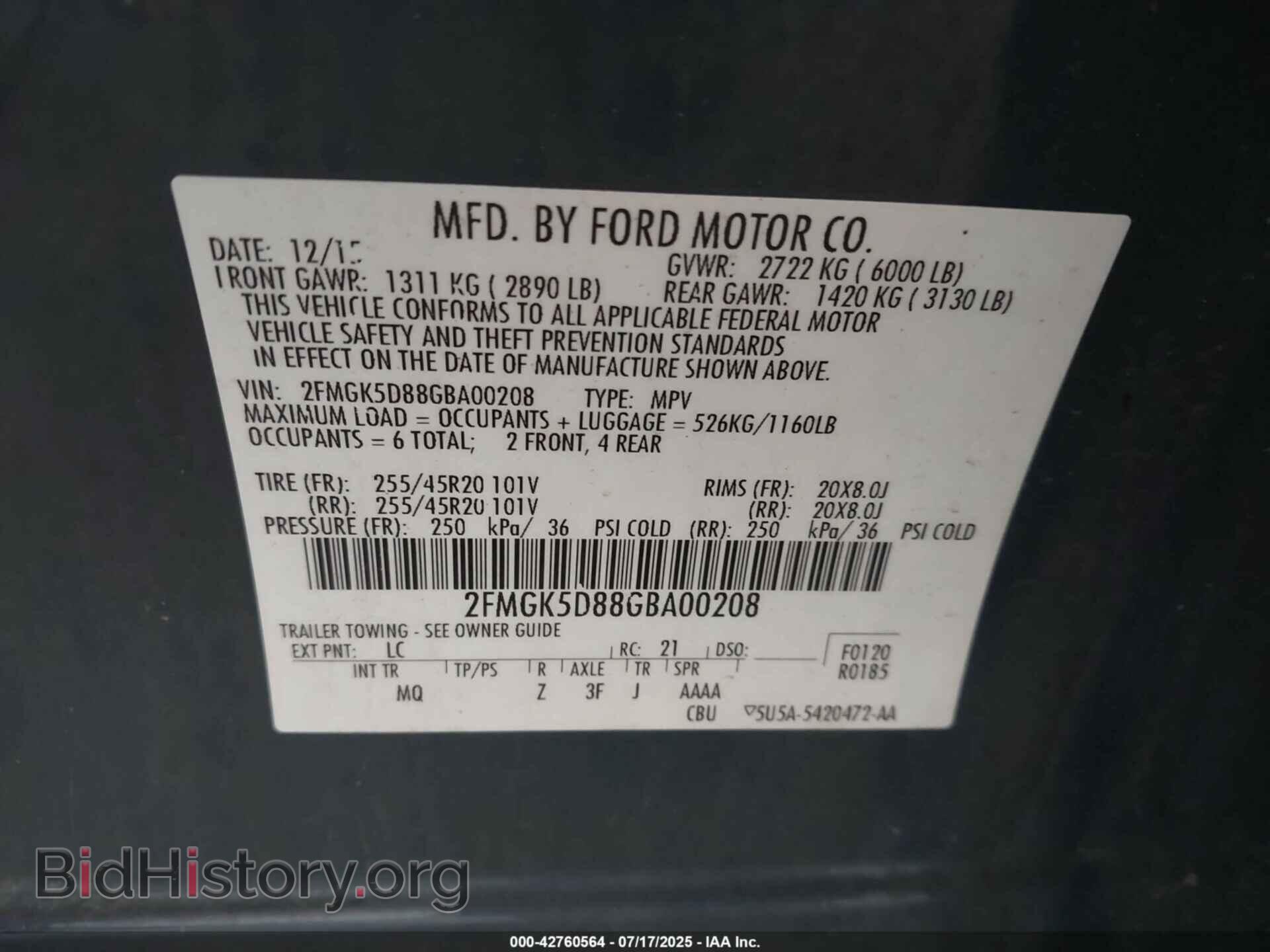 2016 FORD FLEX - VIN: 2FMGK5D88GBA00208 - Photo 9