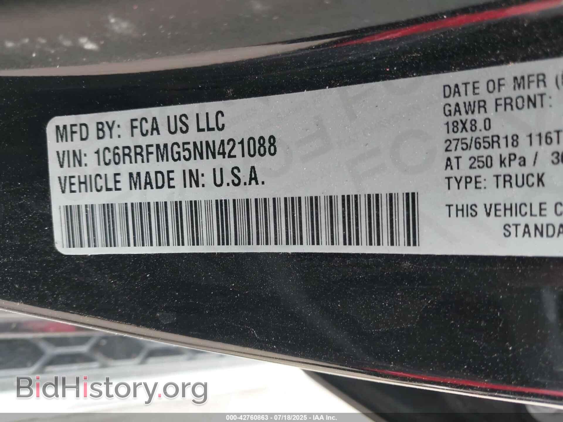 2022 RAM 1500 - VIN: 1C6RRFMG5NN421088 - Фото 9