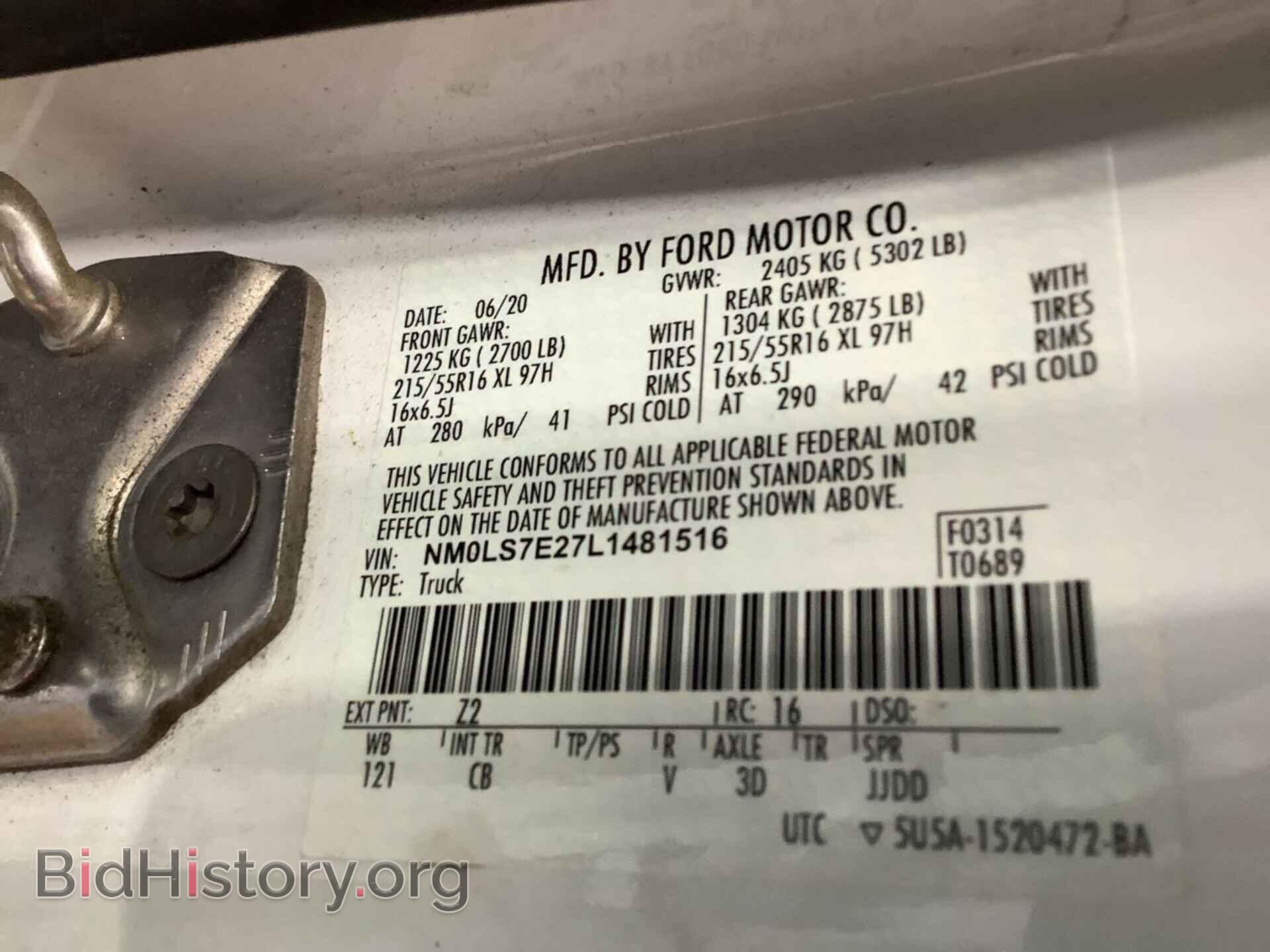 2020 FORD TRANSIT CONNECT - VIN: NM0LS7E27L1481516 - Фото 4