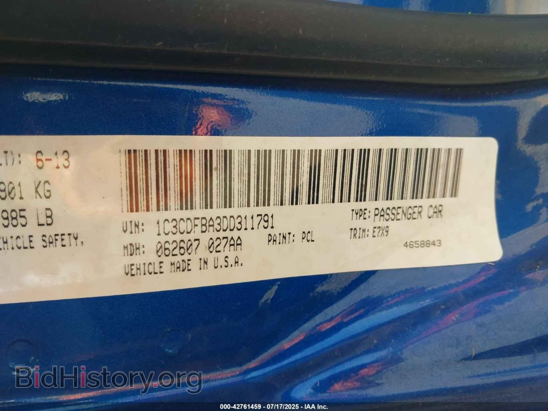 2013 DODGE DART - VIN: 1C3CDFBA3DD311791 - Фото 9
