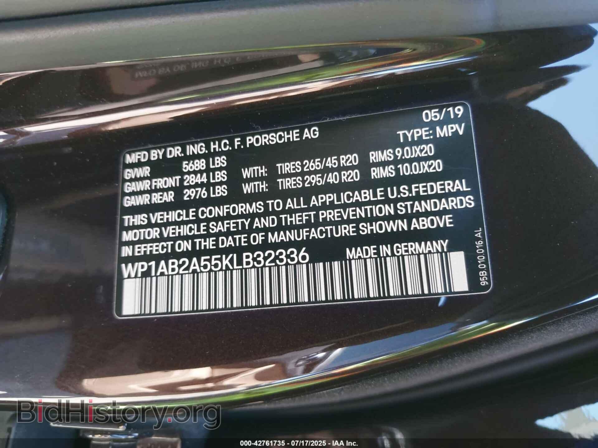 2019 PORSCHE MACAN - VIN: WP1AB2A55KLB32336 - Фото 9